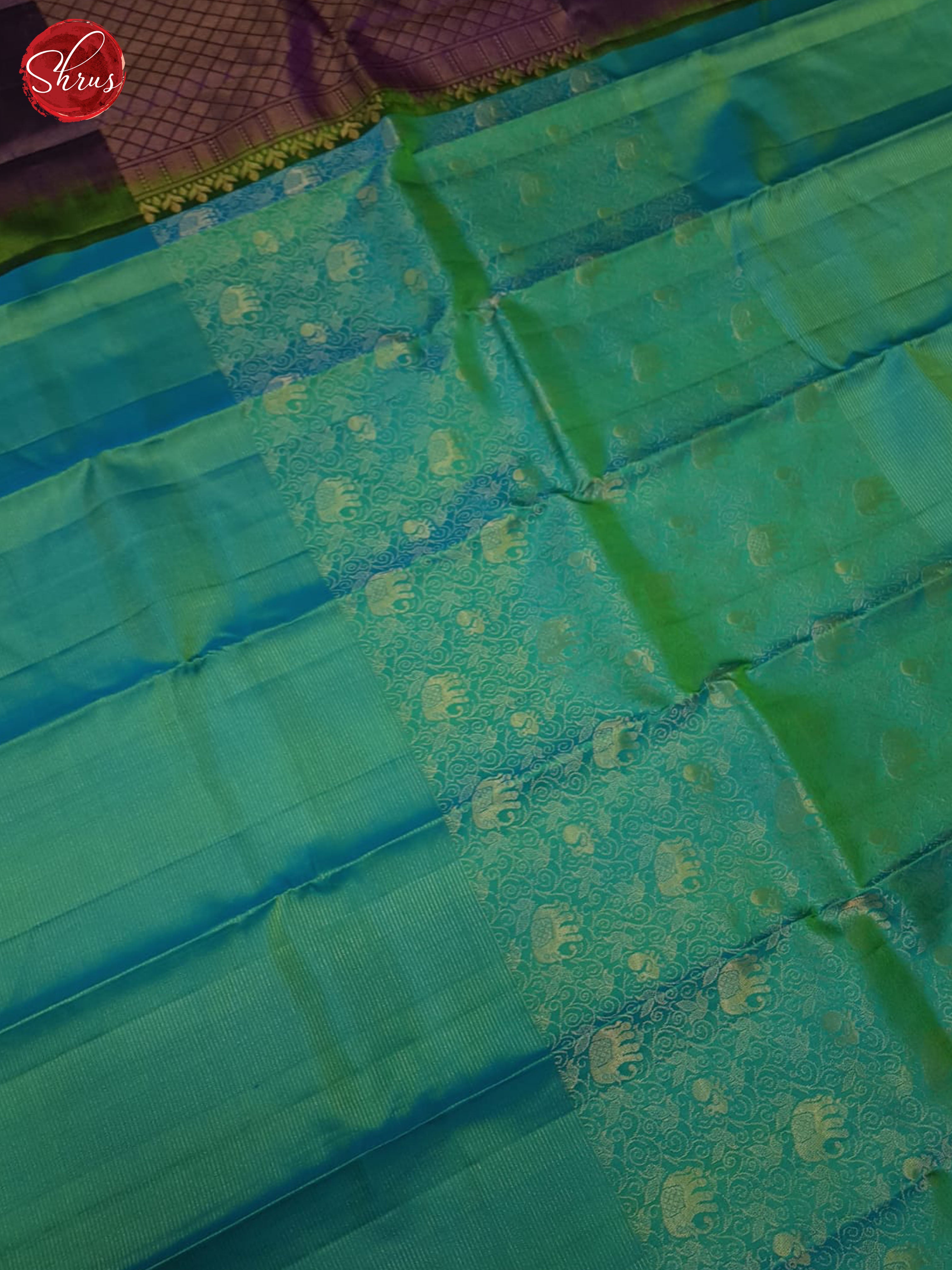 Green And Eggplant- Soft Solk Saree - Shop on ShrusEternity.com