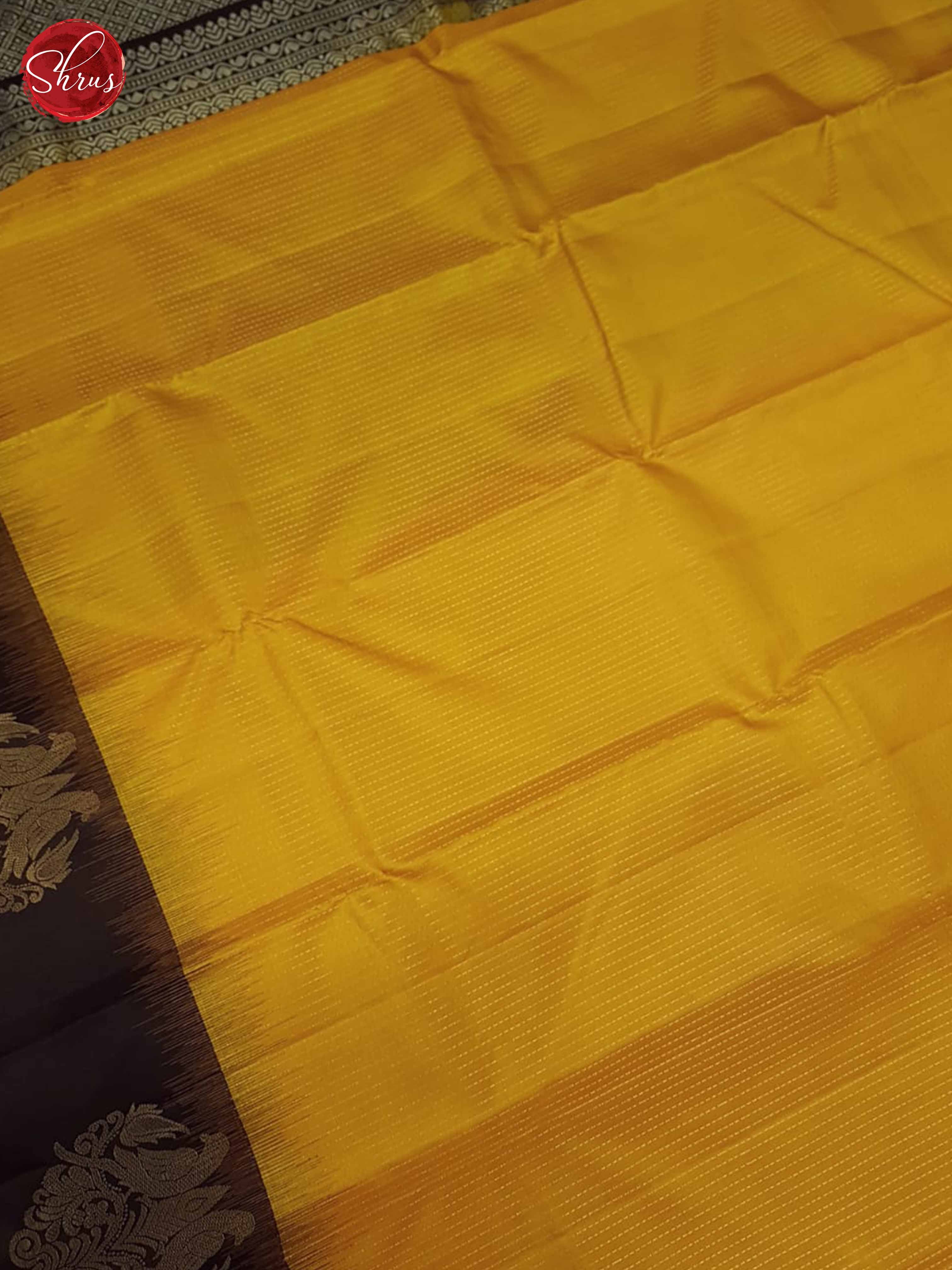 Mambala Yellow & Brown  - Soft Silk Saree - Shop on ShrusEternity.com