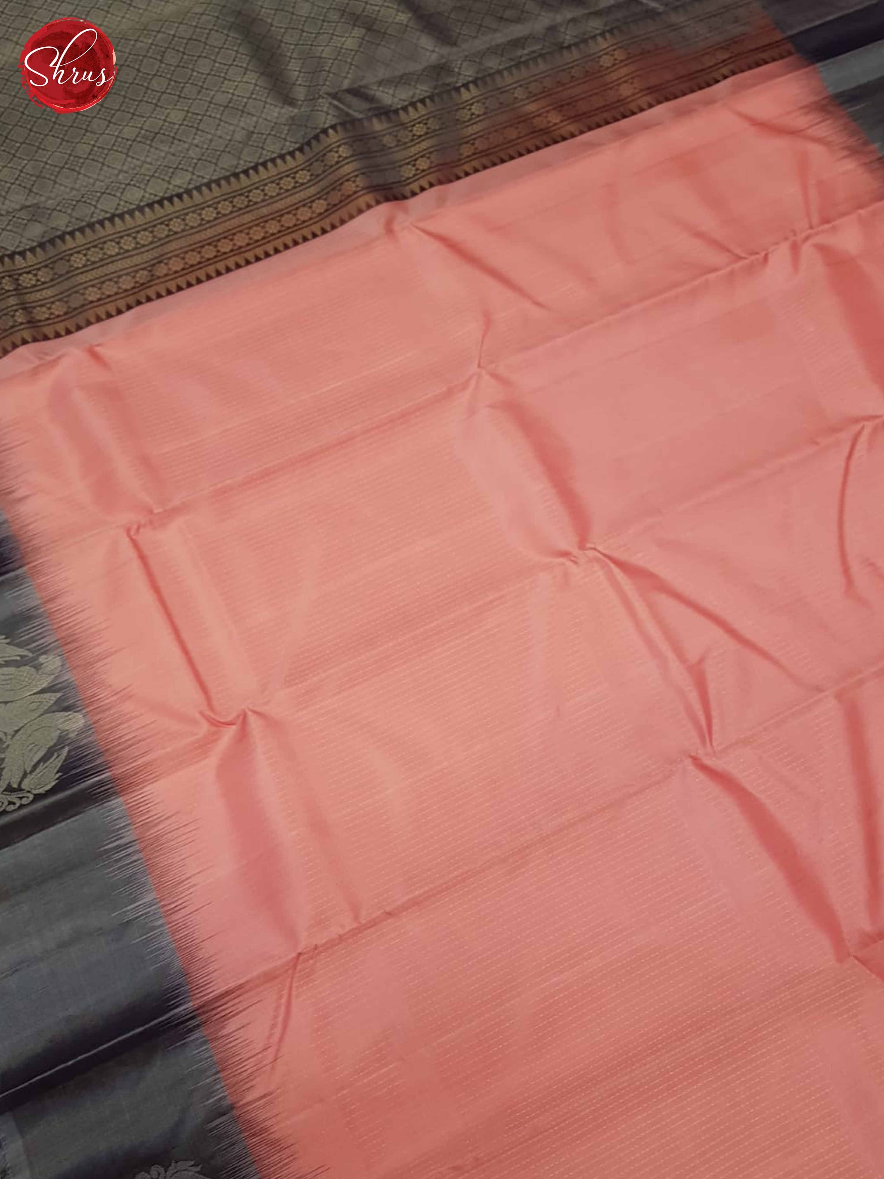 Pink & Grey - Soft Silk Saree - Shop on ShrusEternity.com