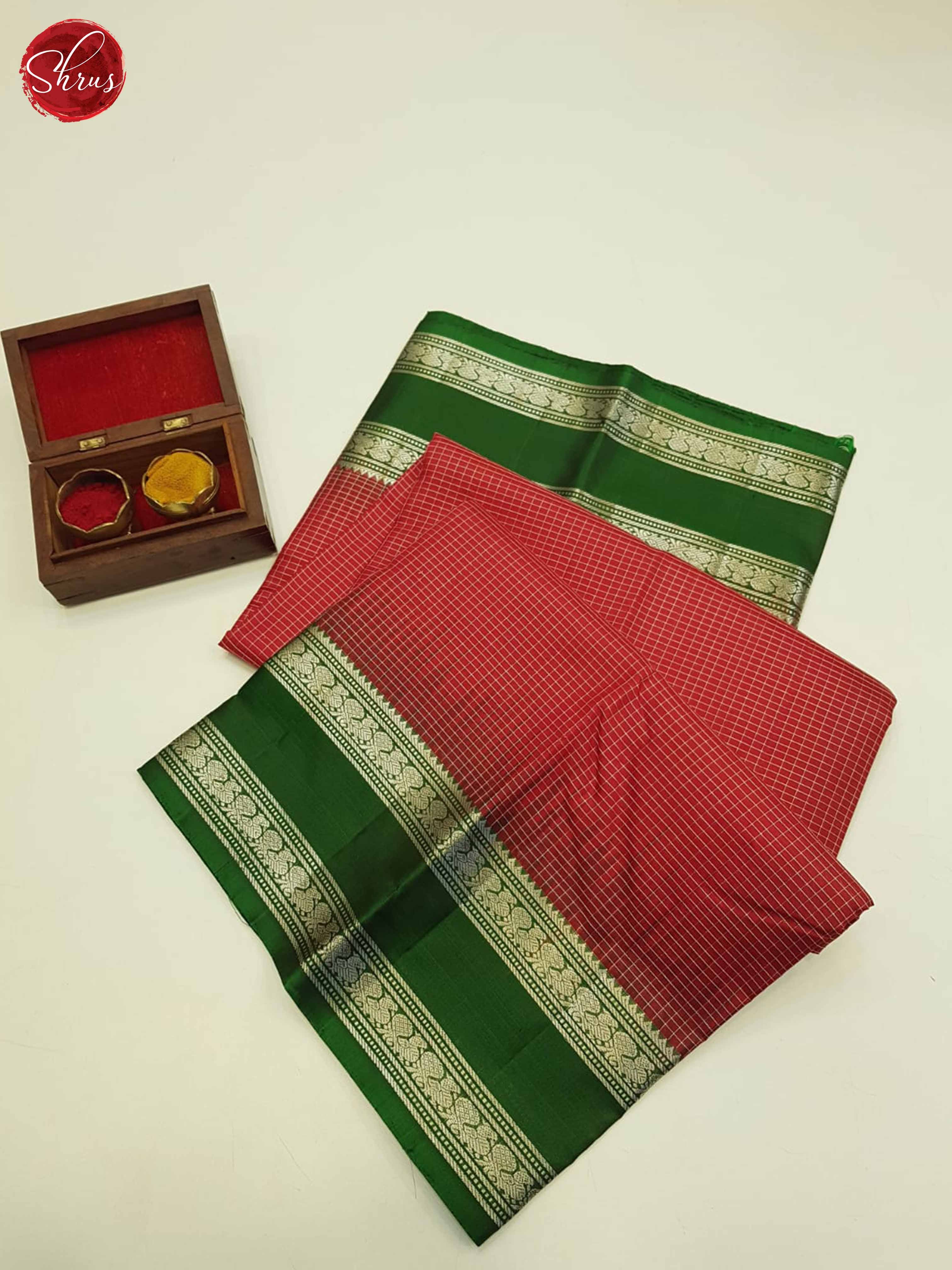 Red And Green- Kanchipuram Silk Saree - Shop on ShrusEternity.com