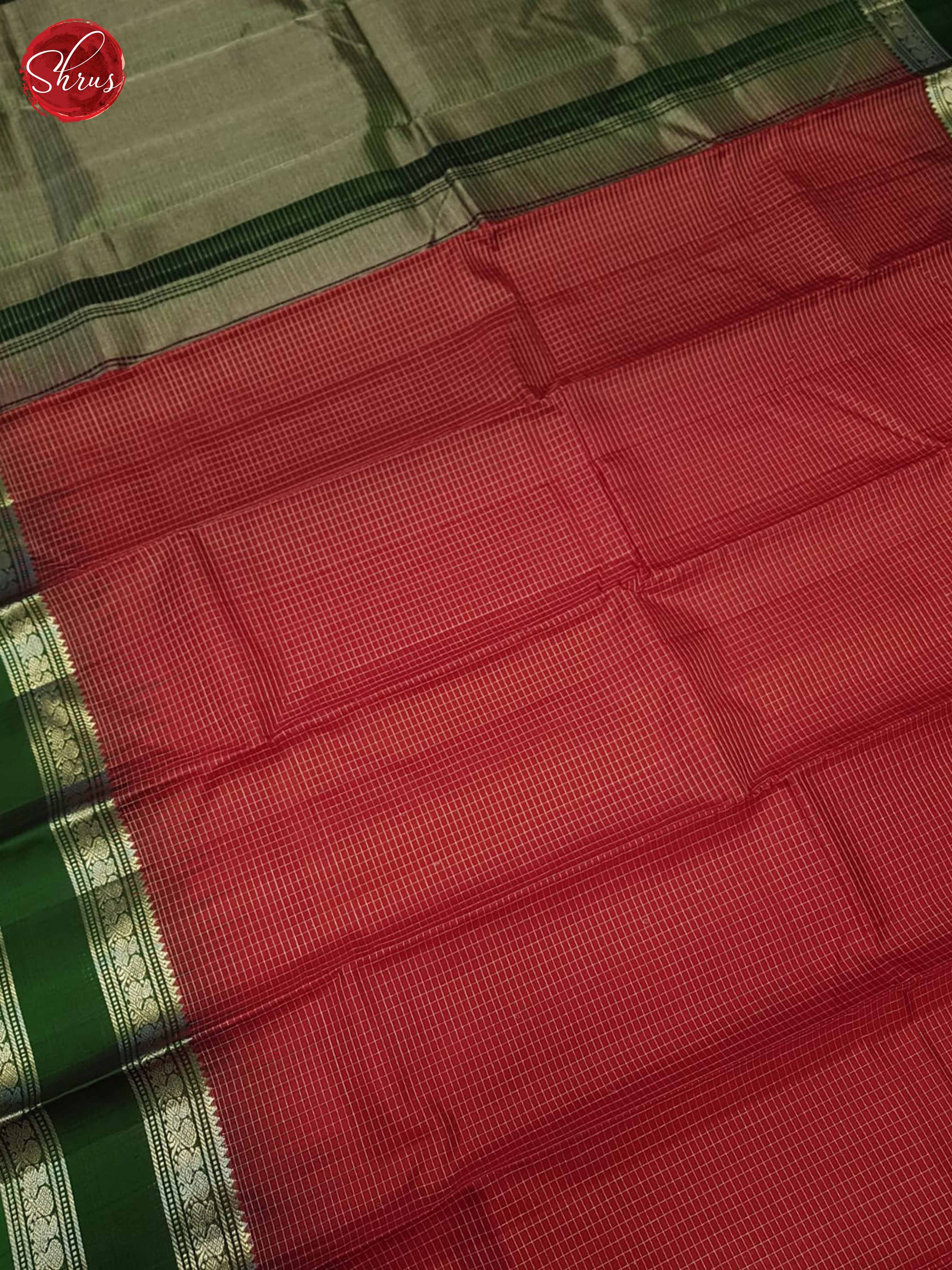 Red And Green- Kanchipuram Silk Saree - Shop on ShrusEternity.com