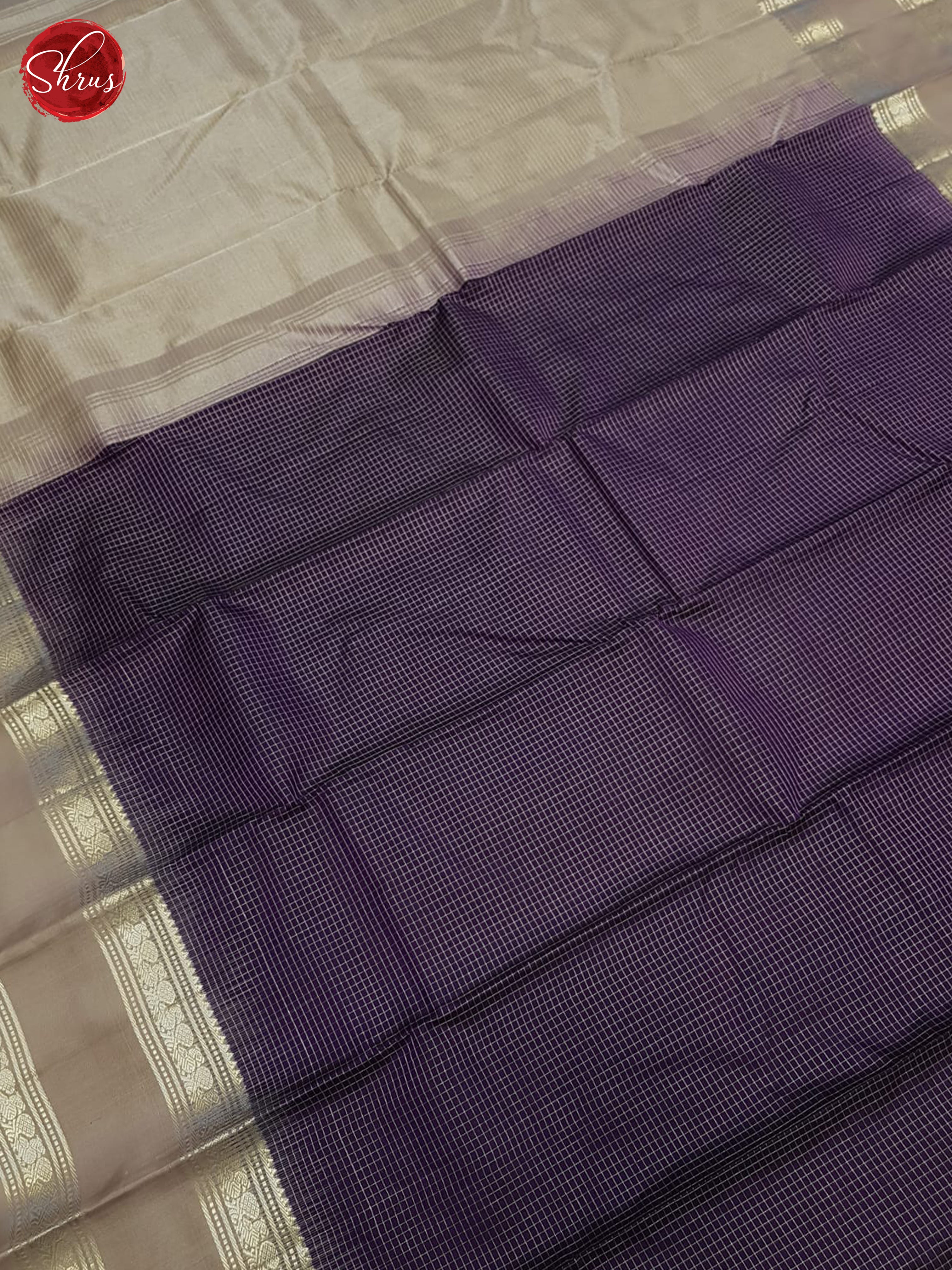 Purple & Grey - Kanchipuram silk - Shop on ShrusEternity.com