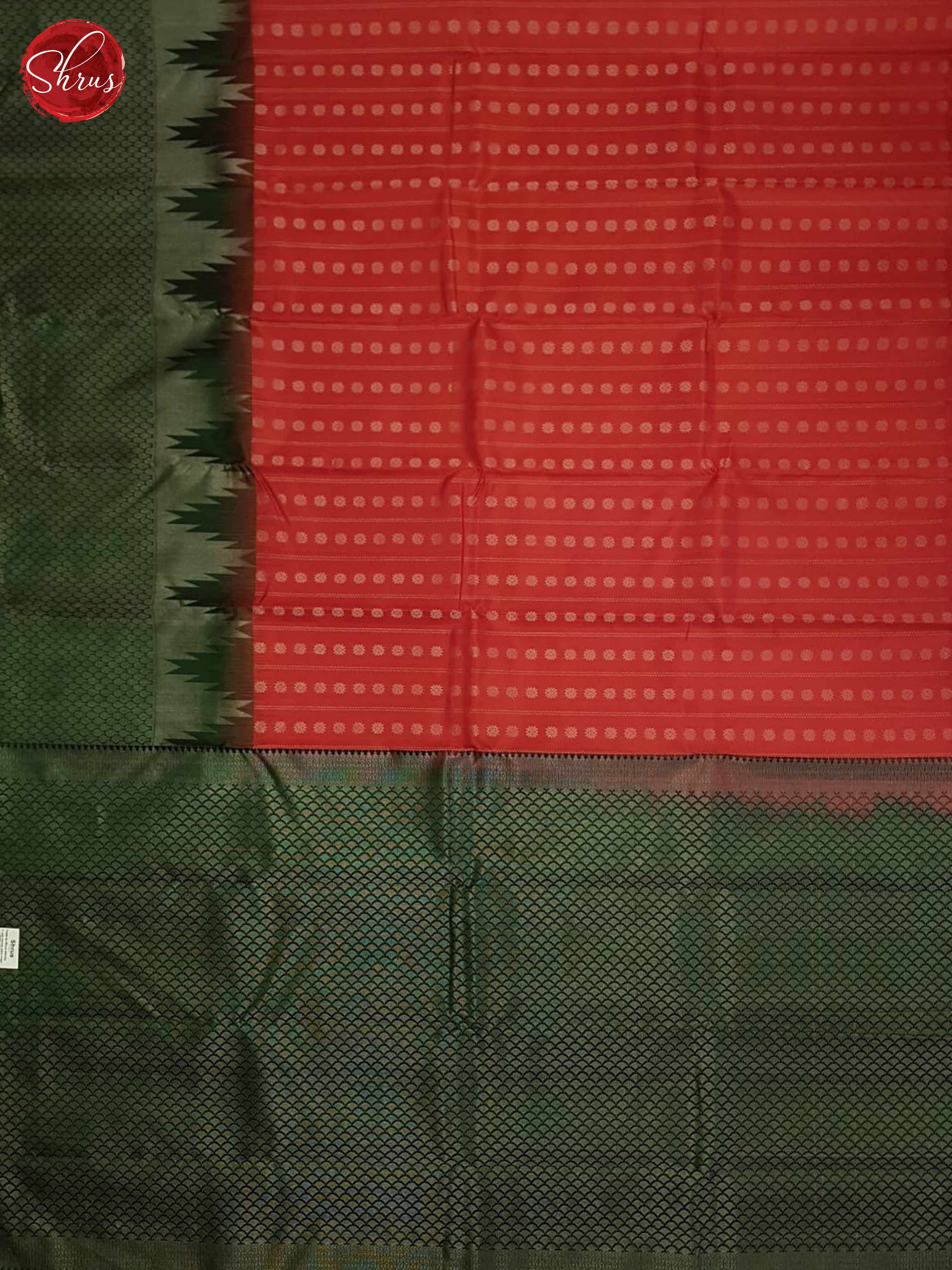 Red And Green- Soft Silk Saree - Shop on ShrusEternity.com