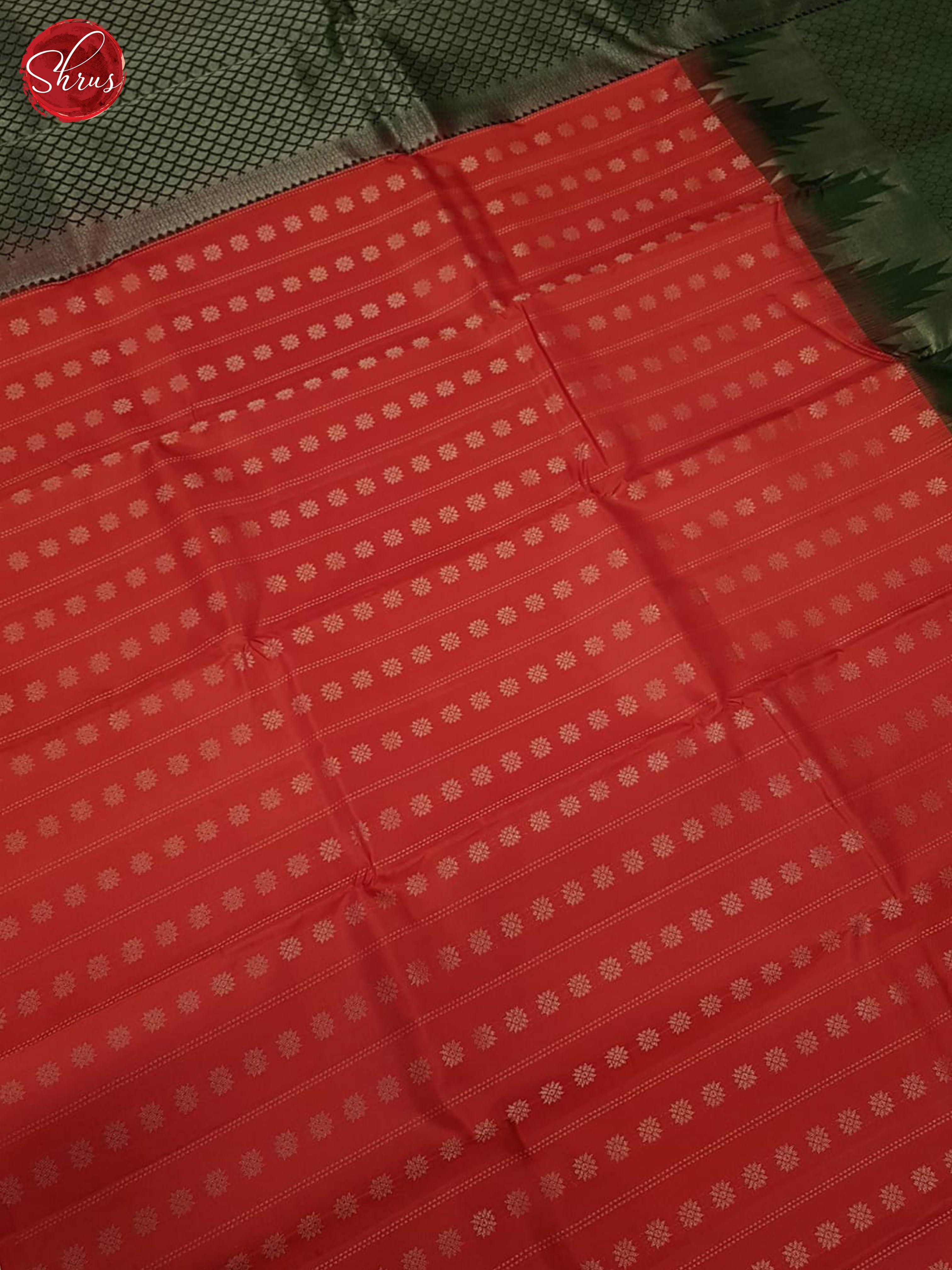 Red And Green- Soft Silk Saree - Shop on ShrusEternity.com