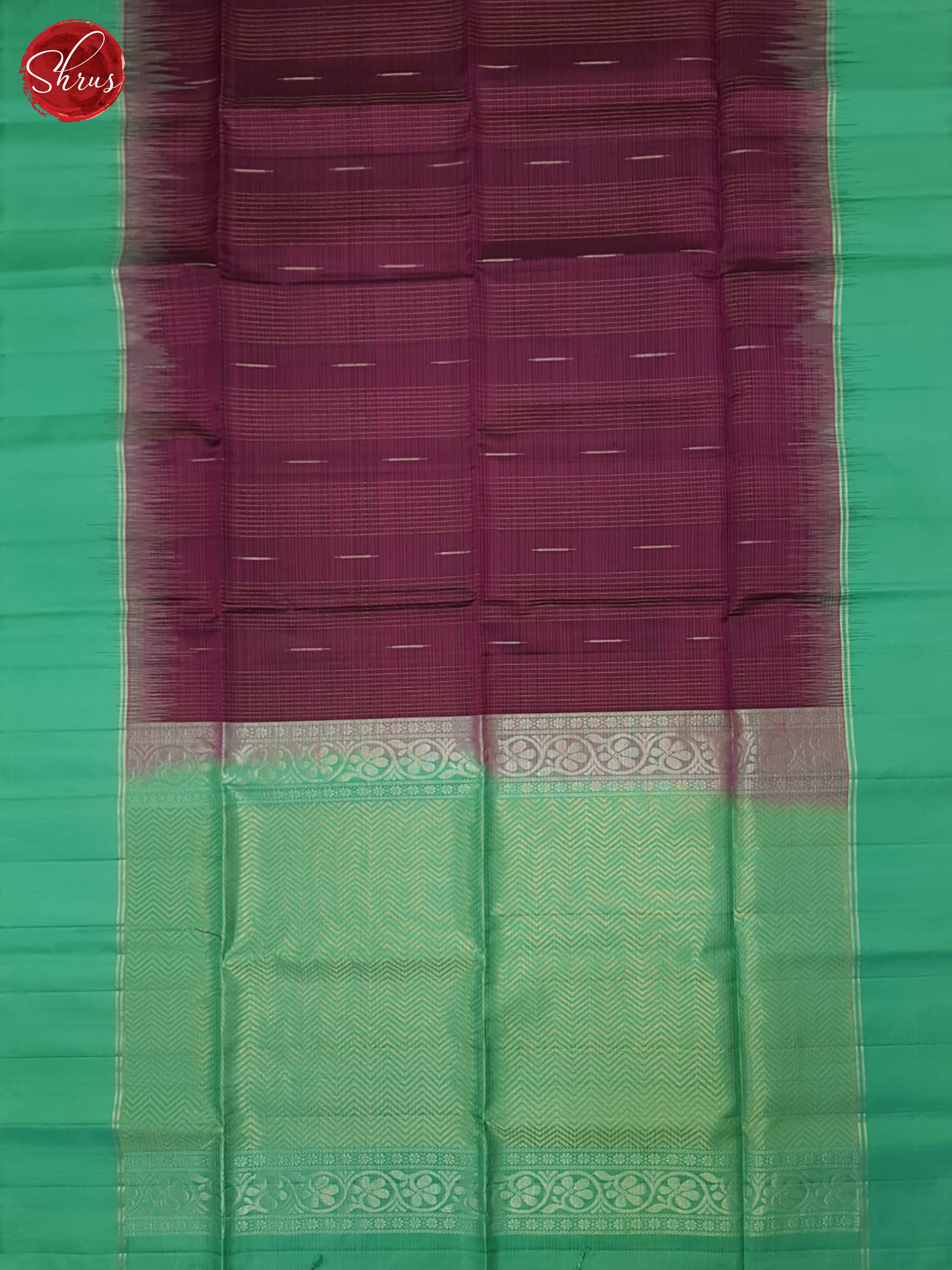 Wine & Green - Soft Silk Saree - Shop on ShrusEternity.com