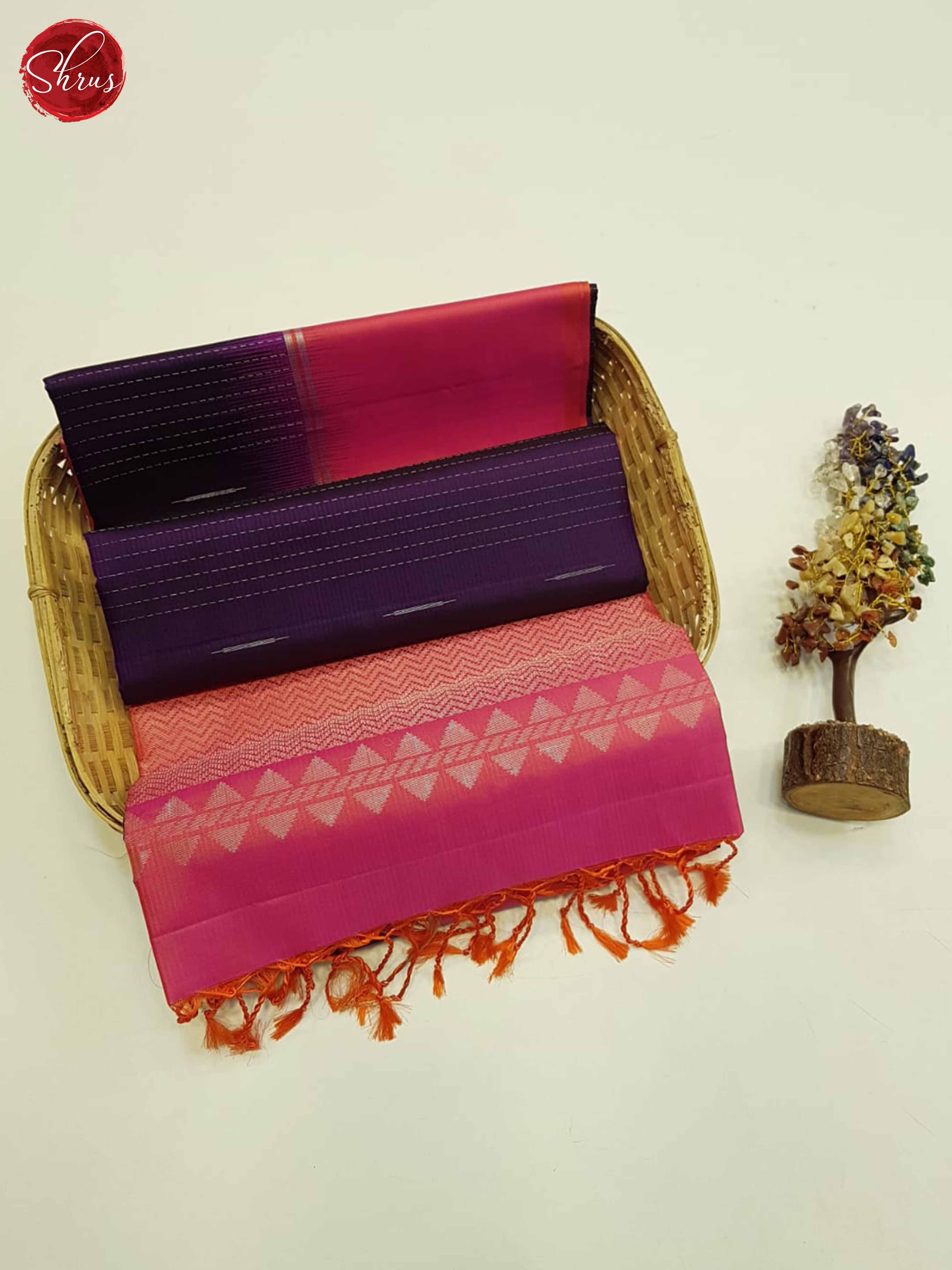 Purple And Pink- Soft Silk Saree - Shop on ShrusEternity.com