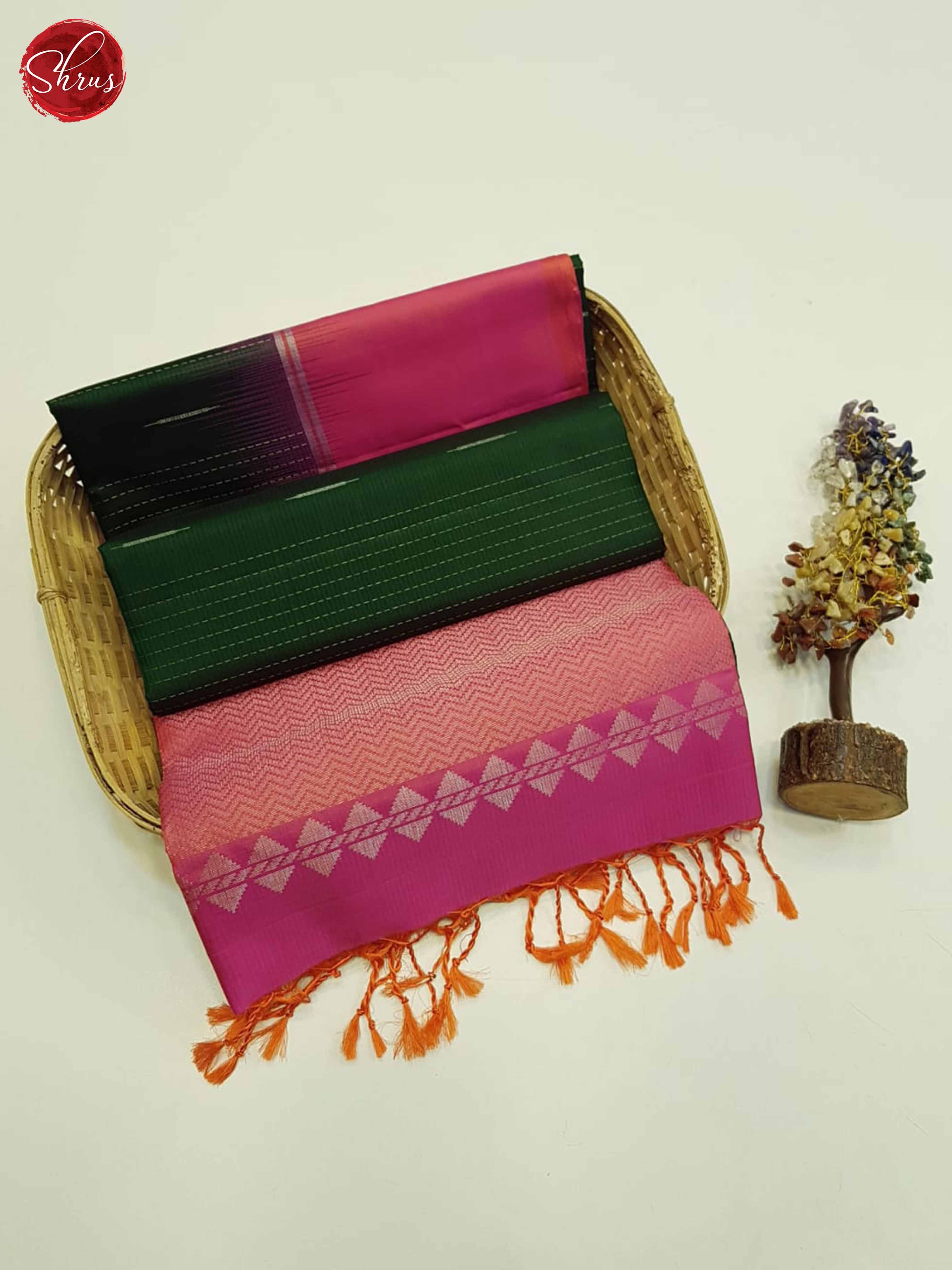 Green And Pink - Soft Silk Saree - Shop on ShrusEternity.com
