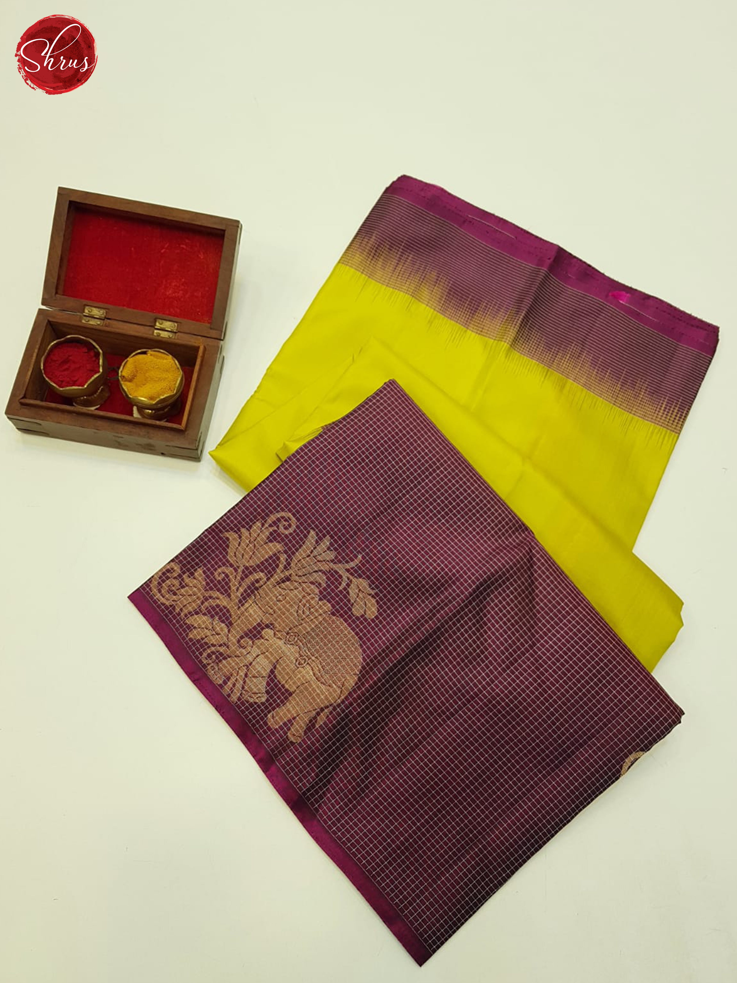 Green  DeepWine - Soft Silk Saree - Shop on ShrusEternity.com