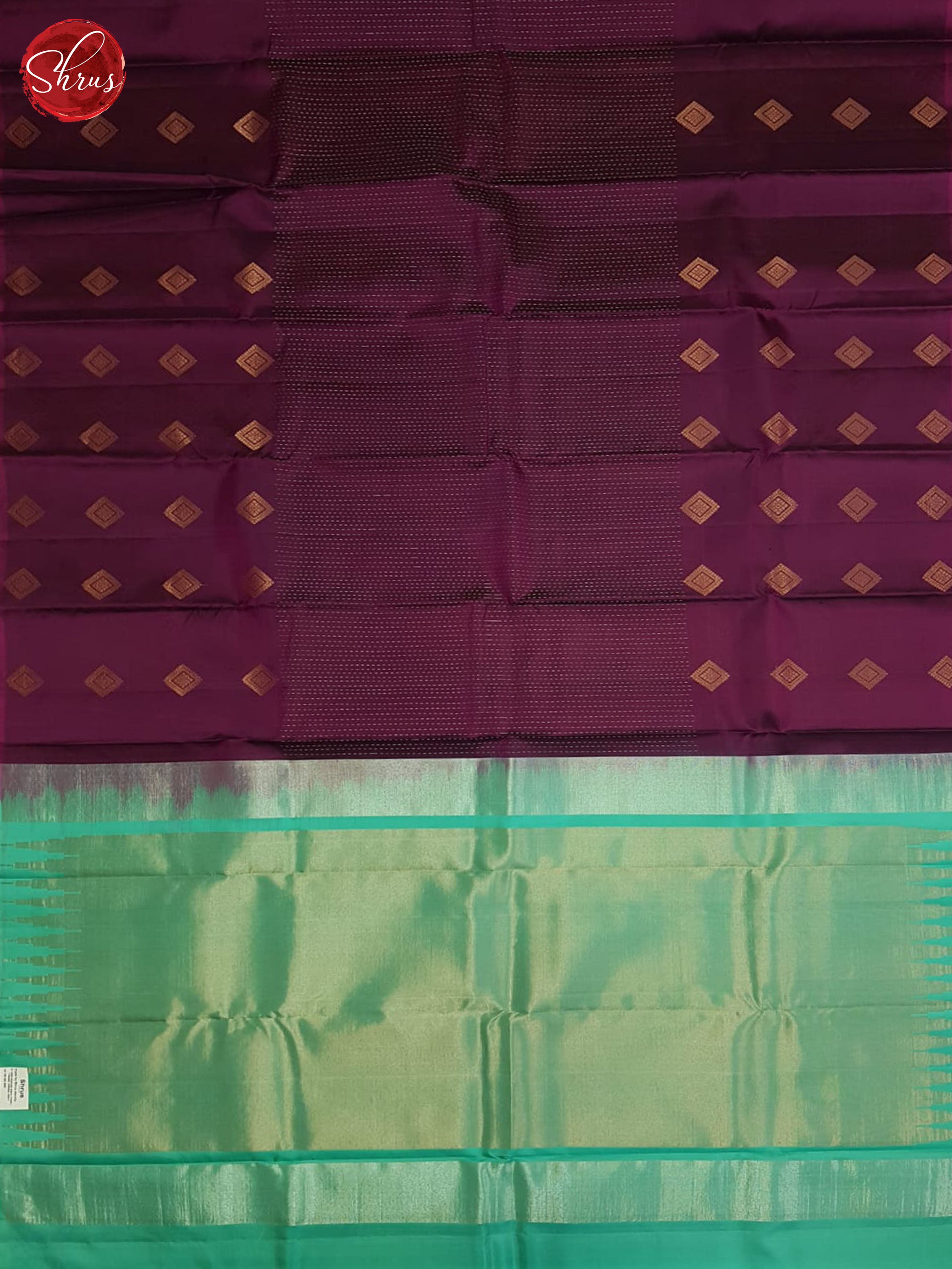 Wine And Green- Soft Silk Saree - Shop on ShrusEternity.com