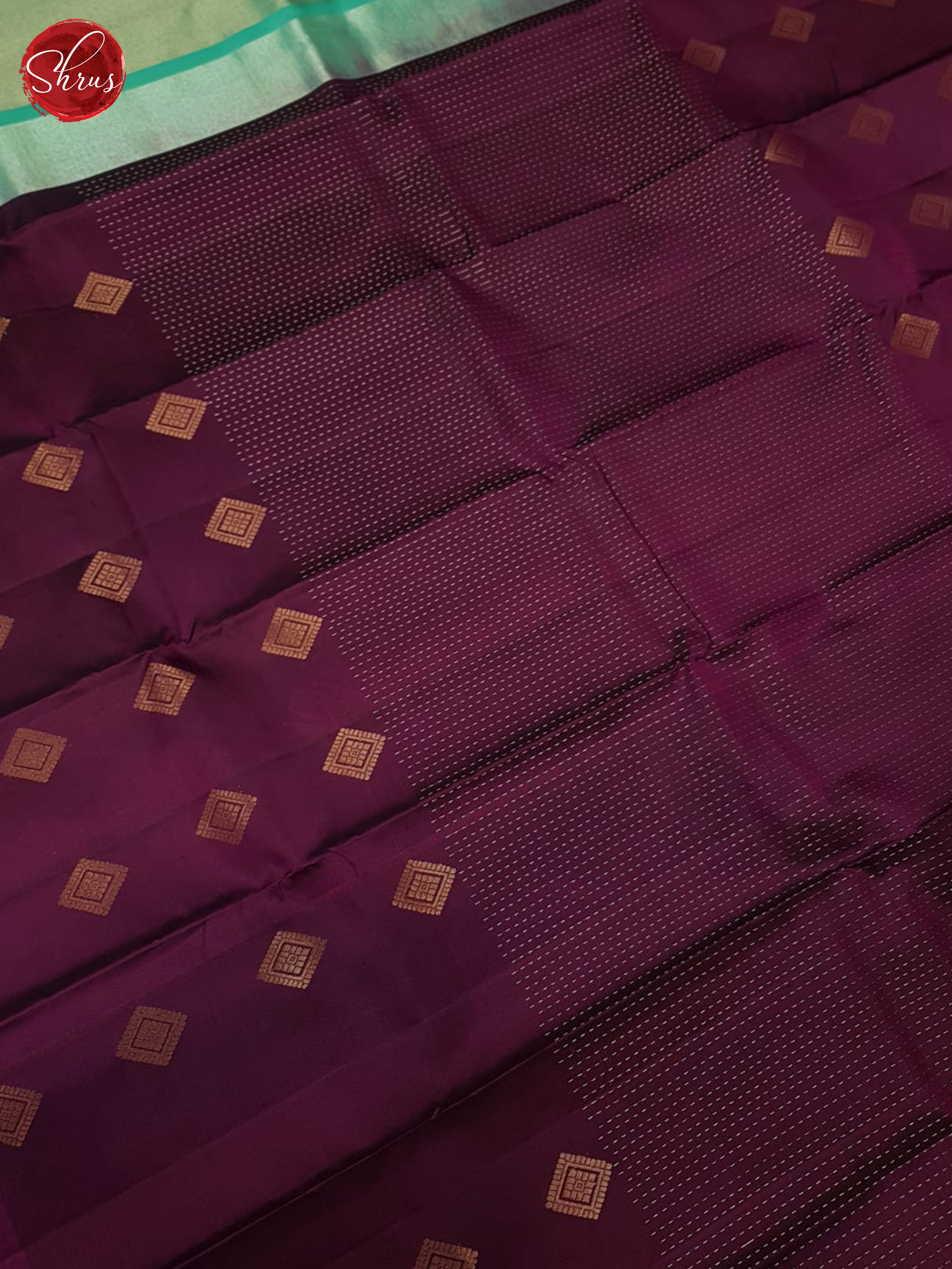 Wine And Green- Soft Silk Saree - Shop on ShrusEternity.com