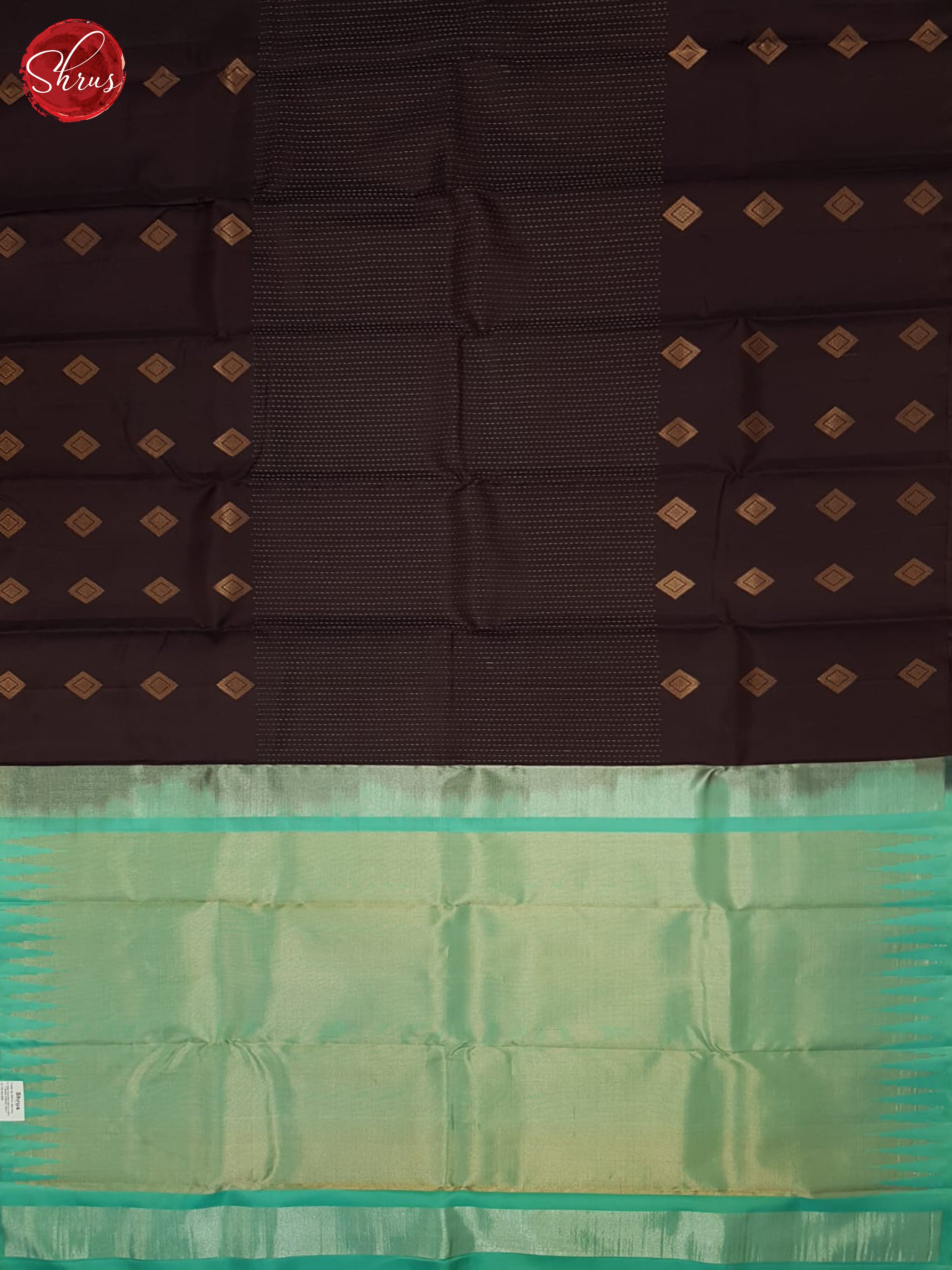 Brown & Green  - Soft Silk Saree - Shop on ShrusEternity.com