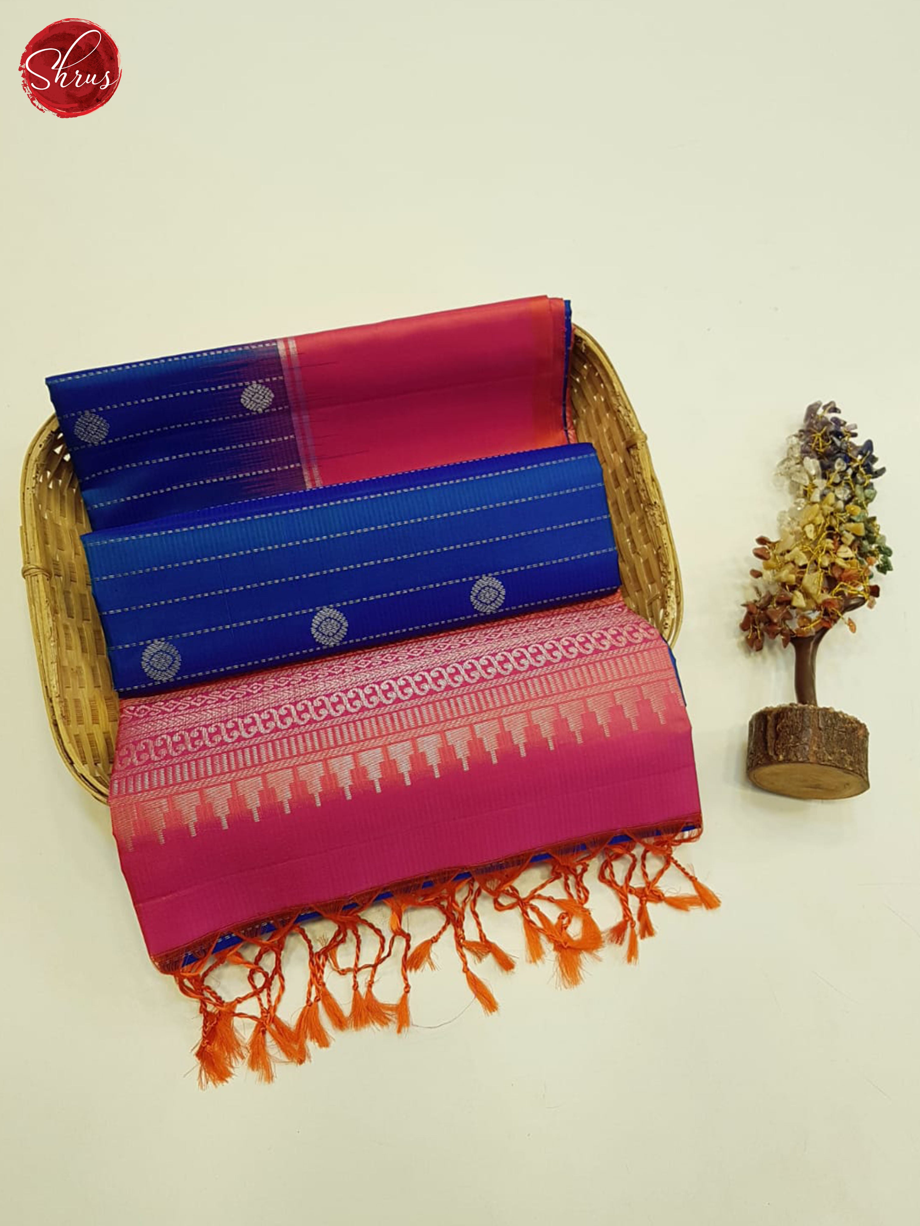 Blue And Pink- Soft Silk Saree - Shop on ShrusEternity.com