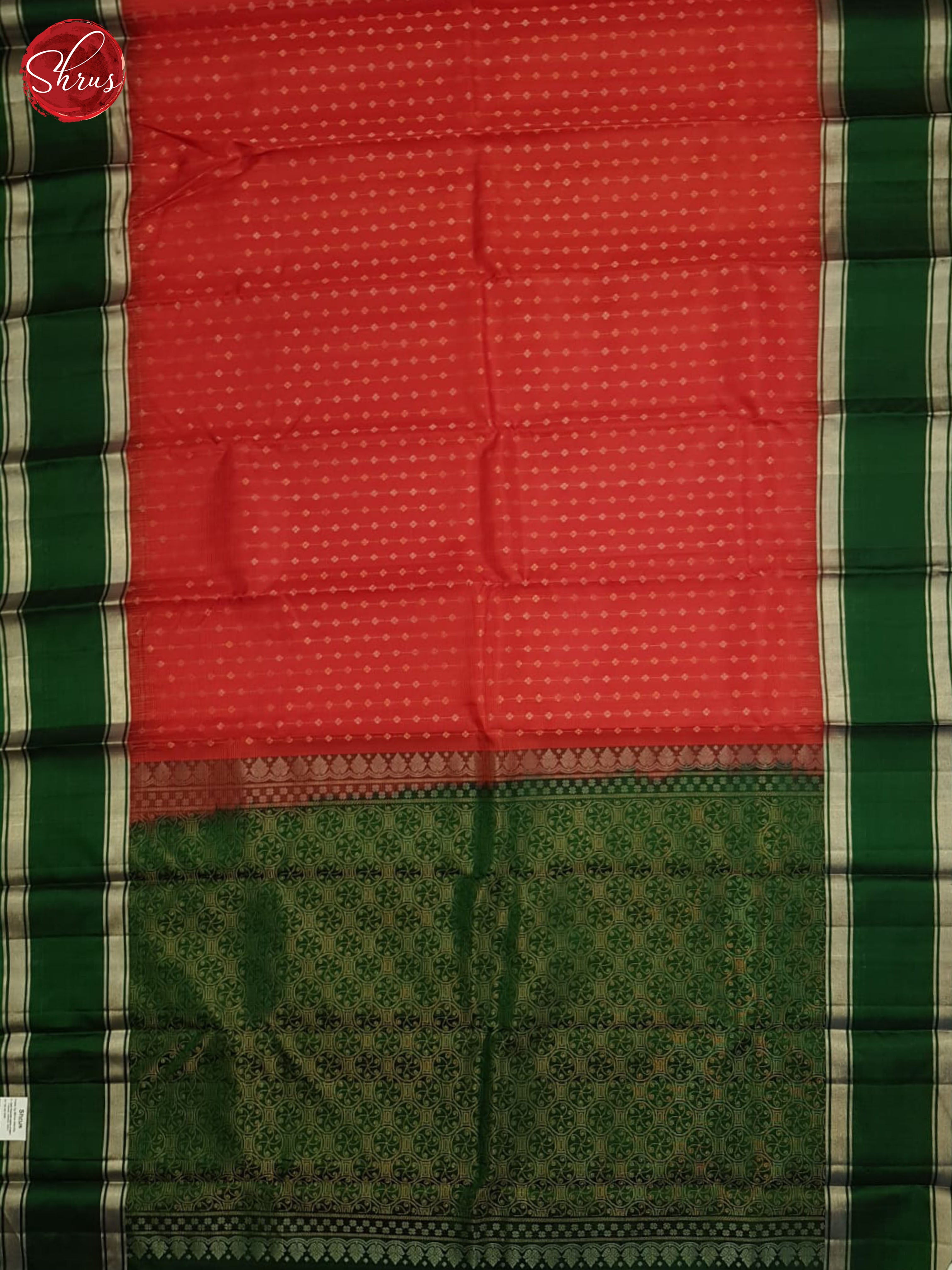 Red And Green- Soft Silk Saree - Shop on ShrusEternity.com