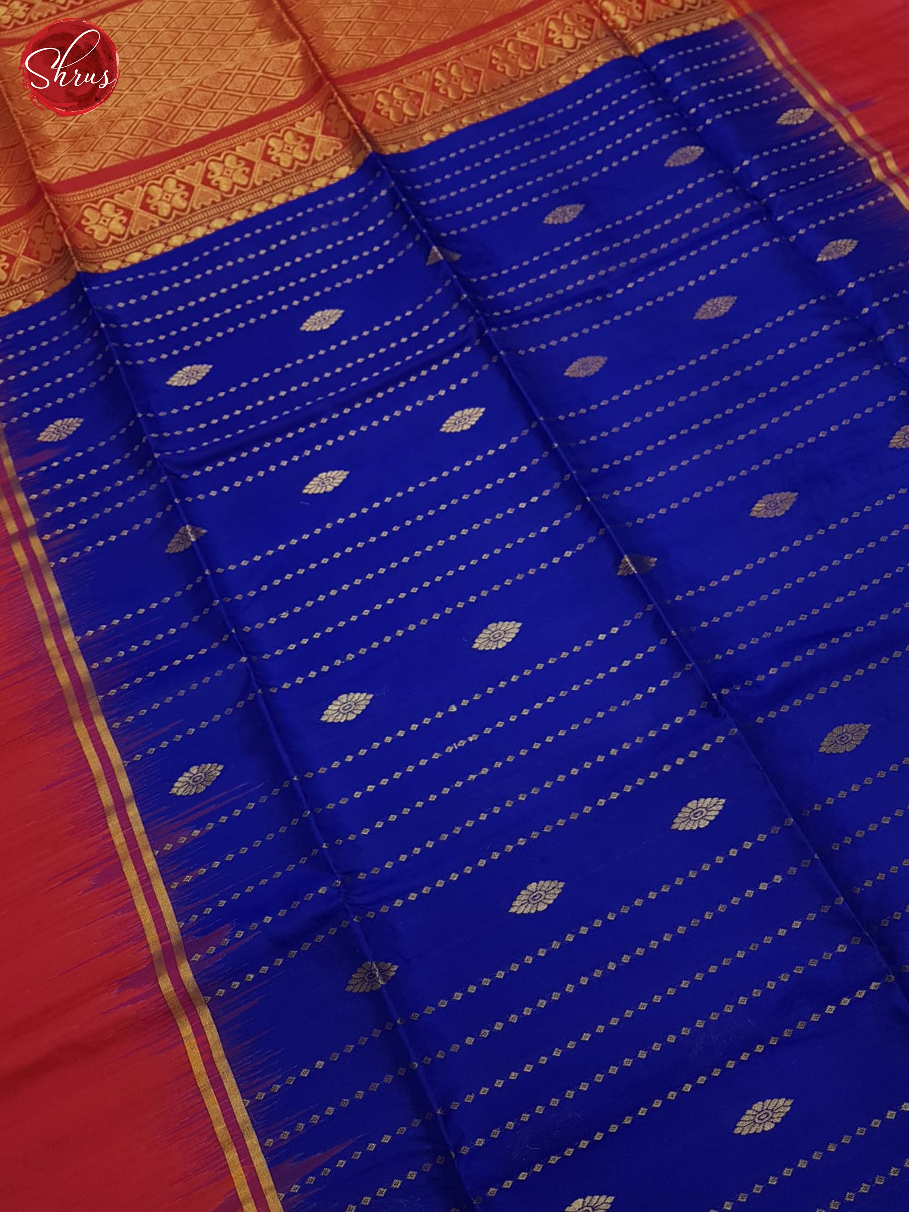 Blue And Red - Soft Silk Saree - Shop on ShrusEternity.com