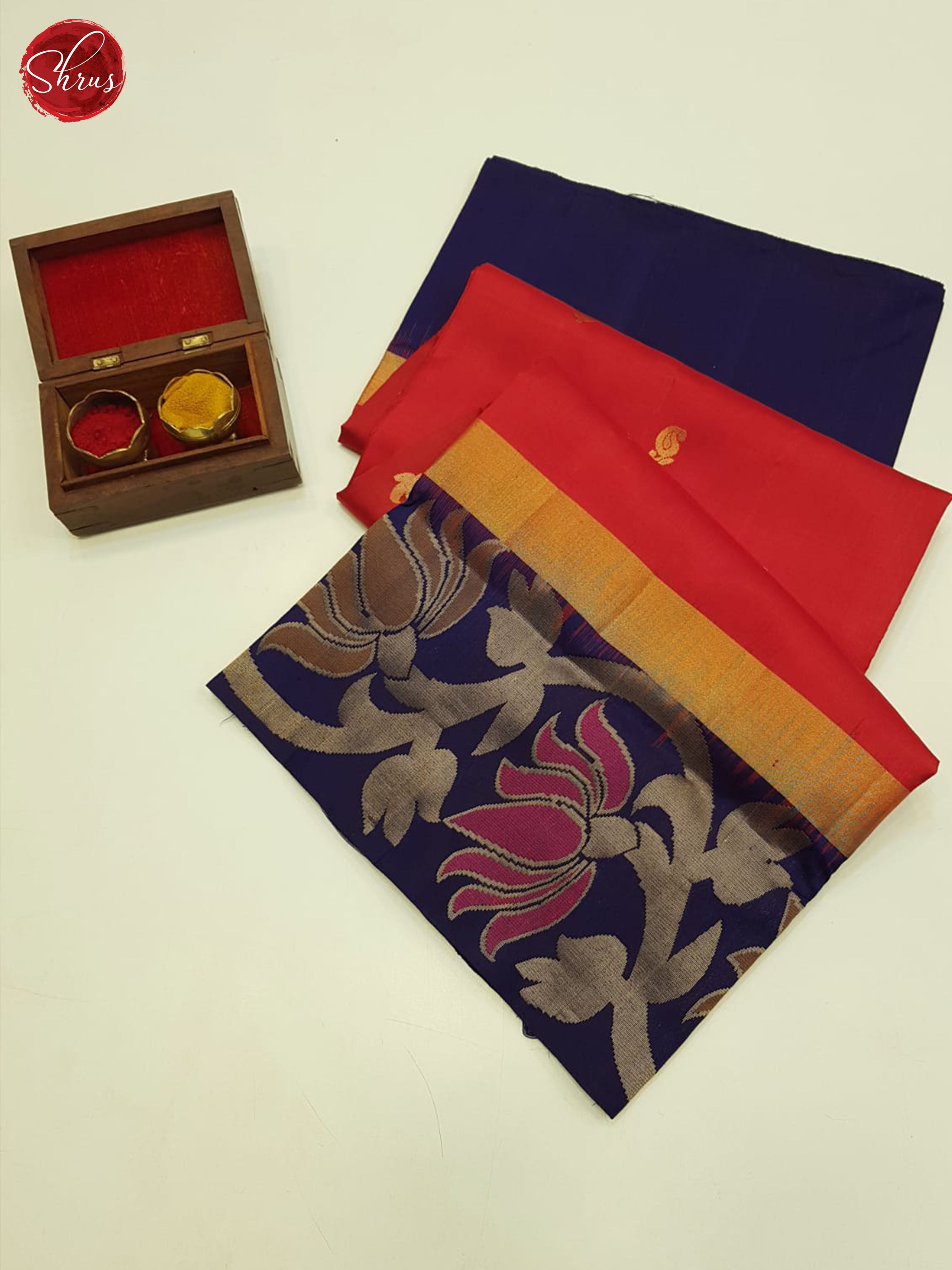 Red And Blue - Soft Silk Saree - Shop on ShrusEternity.com