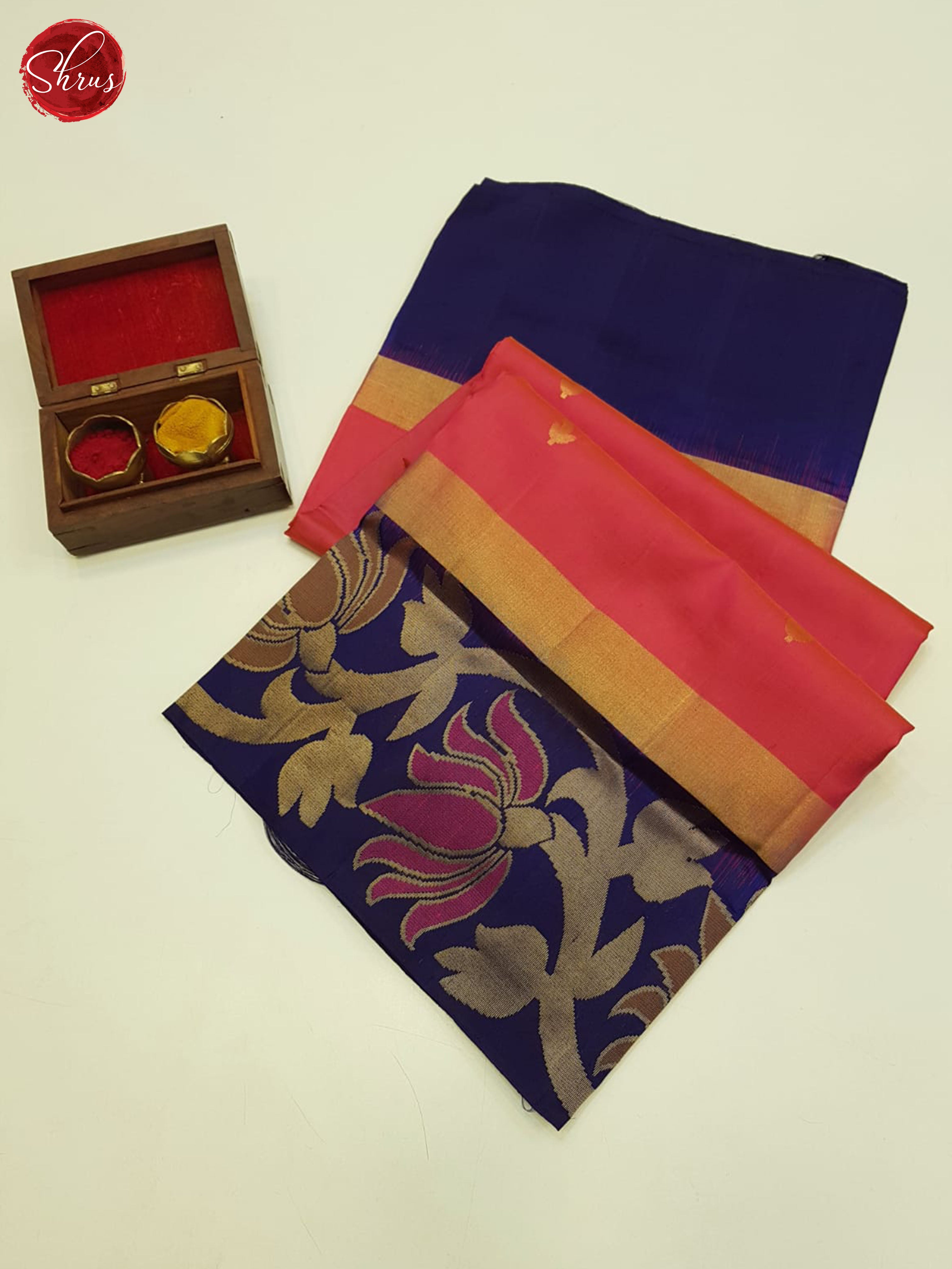 Pink And Blue- Soft SIlk Saree - Shop on ShrusEternity.com