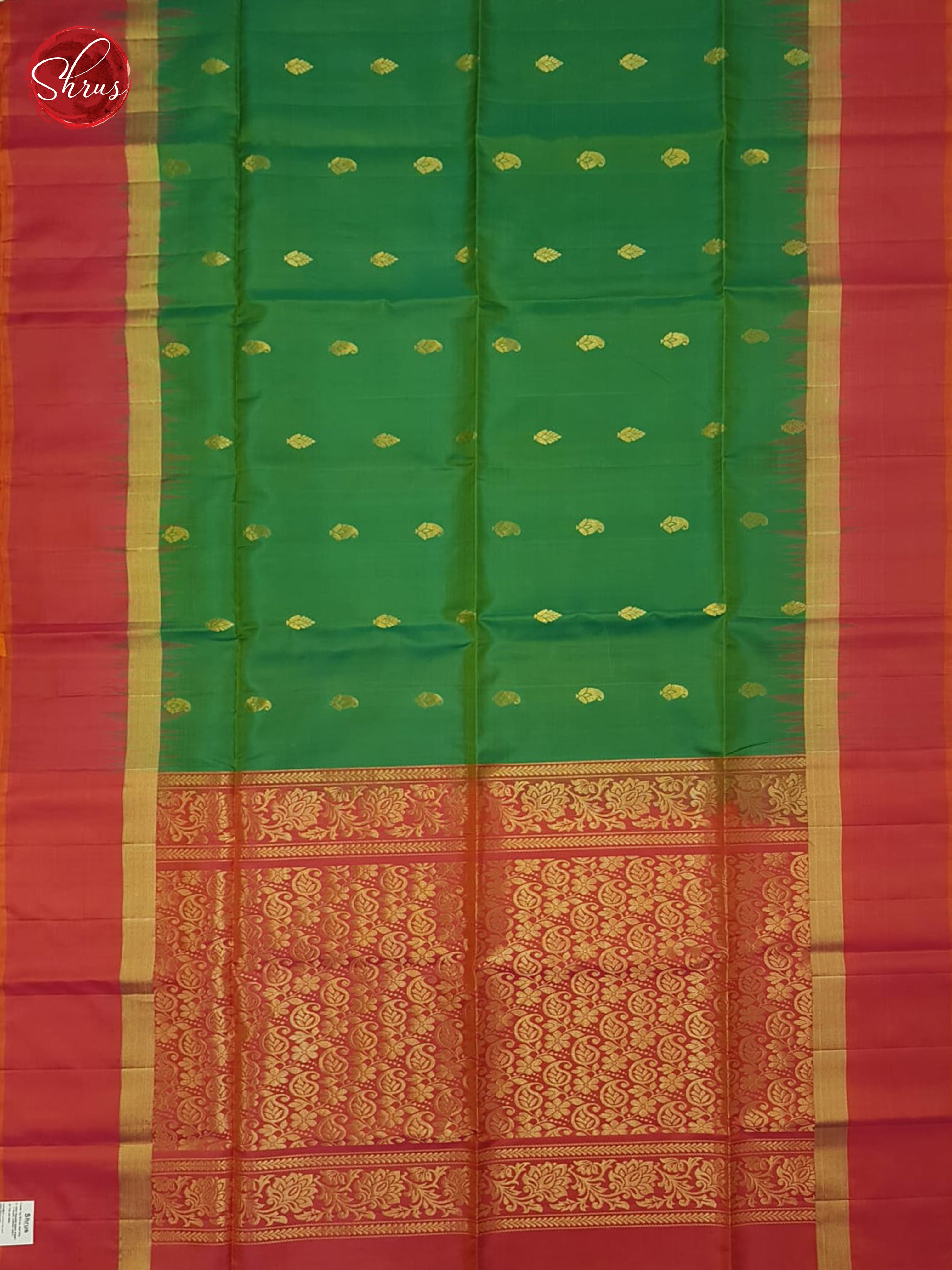 Green And Orangish Pink-Soft silk saree - Shop on ShrusEternity.com