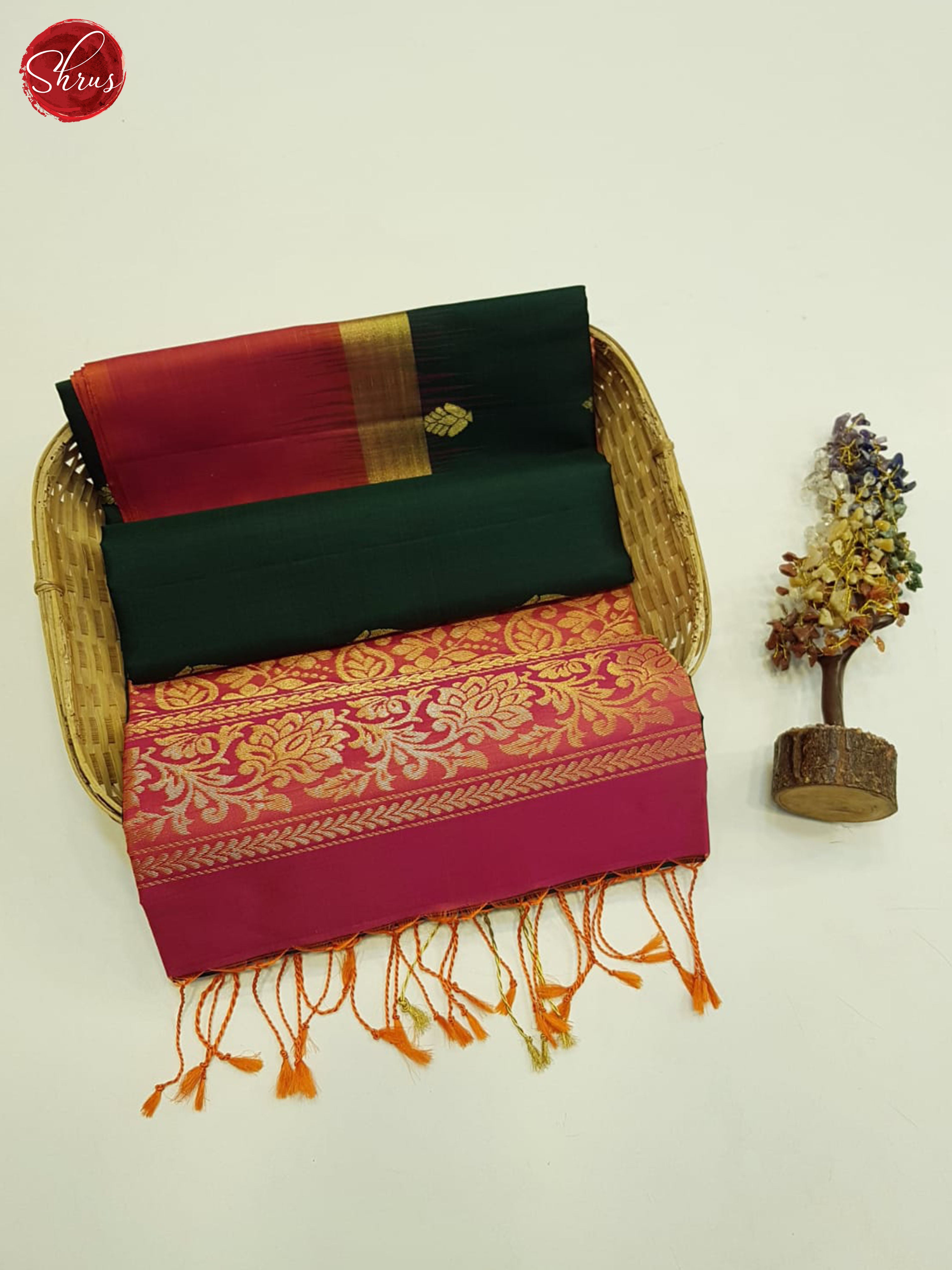 Green And Pink - Soft Silk Saree - Shop on ShrusEternity.com