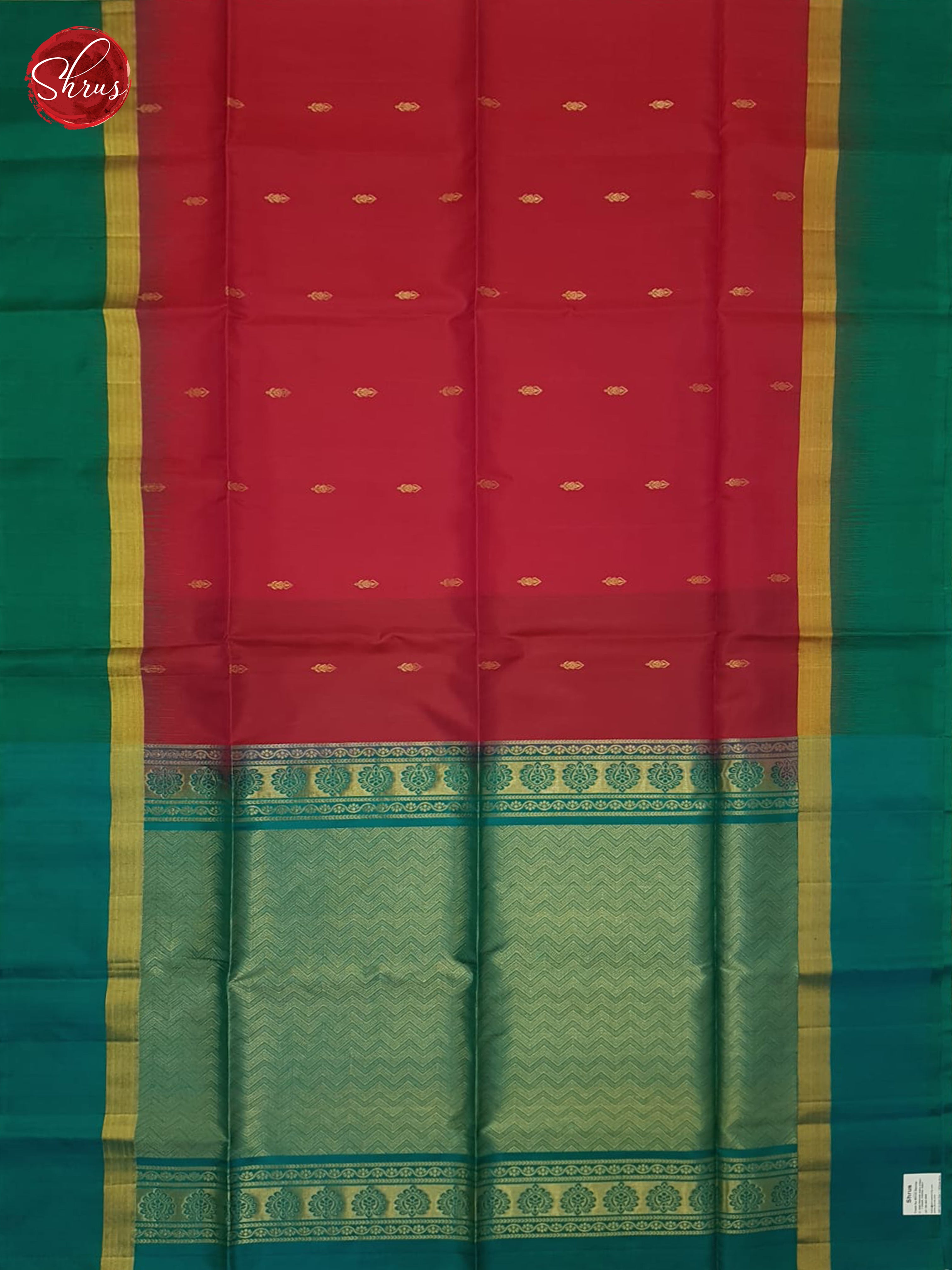 Red And Green- Soft Silk Saree - Shop on ShrusEternity.com