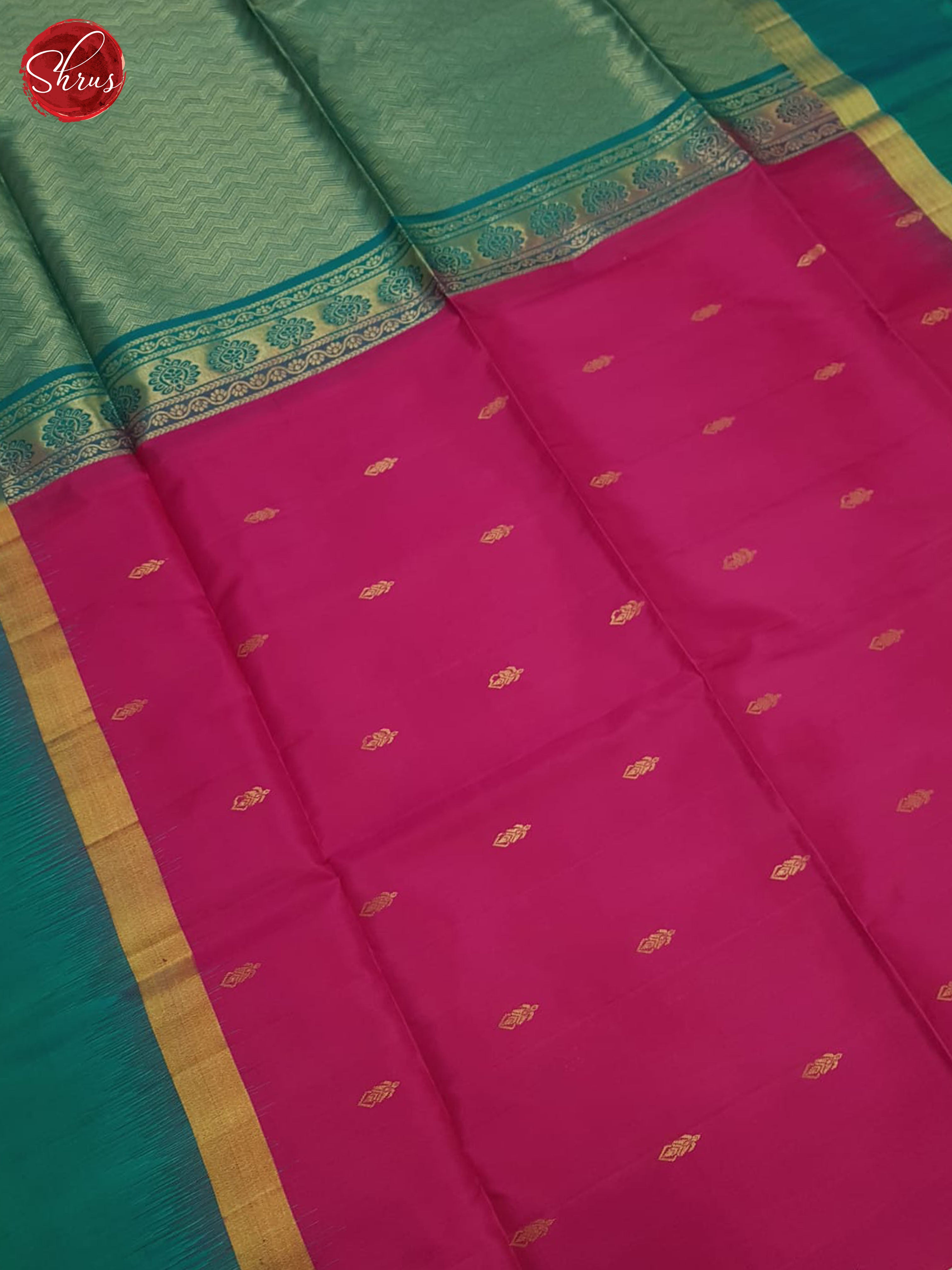 Pink And Green Soft Silk Saree - Shop on ShrusEternity.com