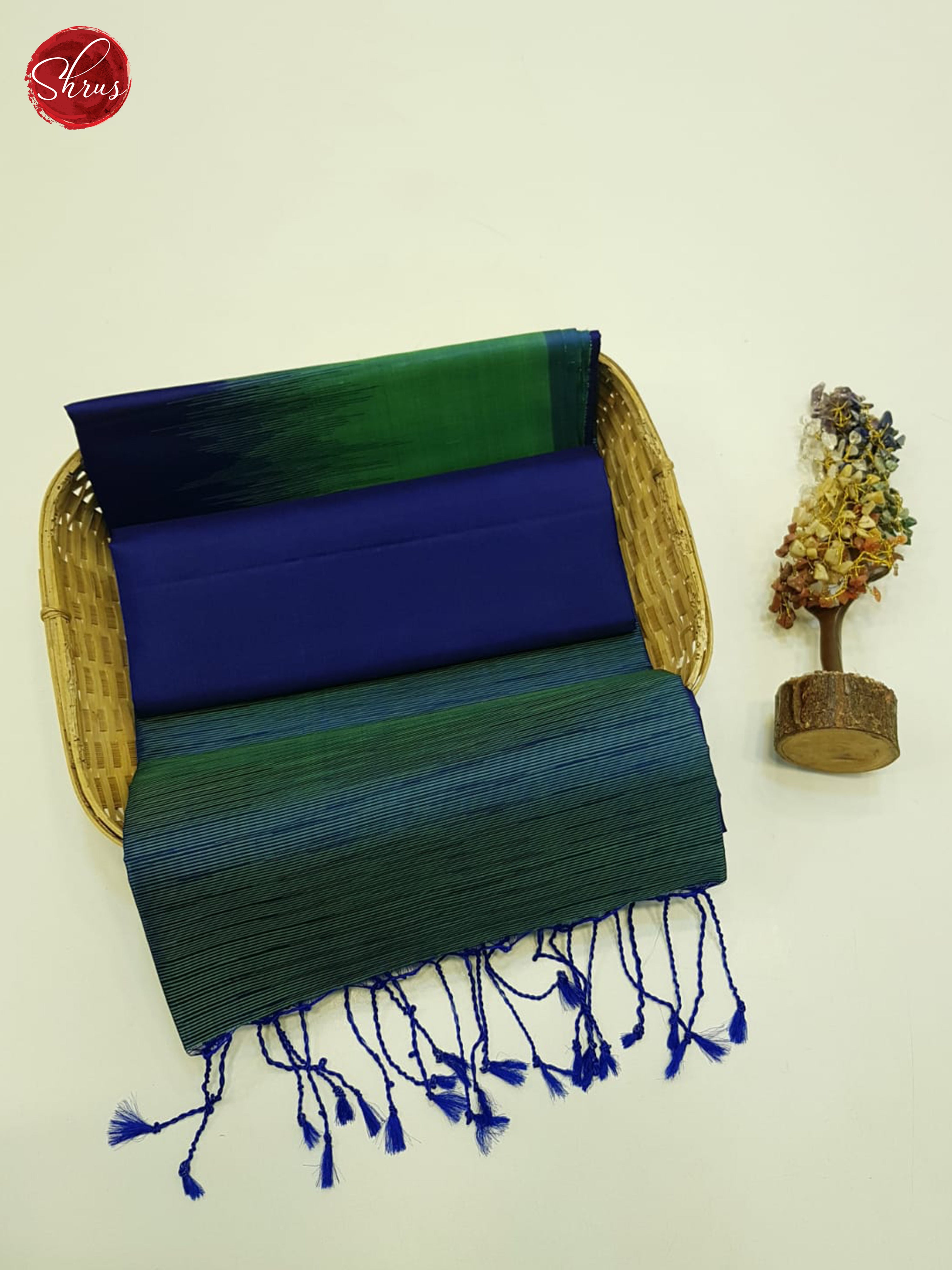 Blue And Green-soft silk saree - Shop on ShrusEternity.com