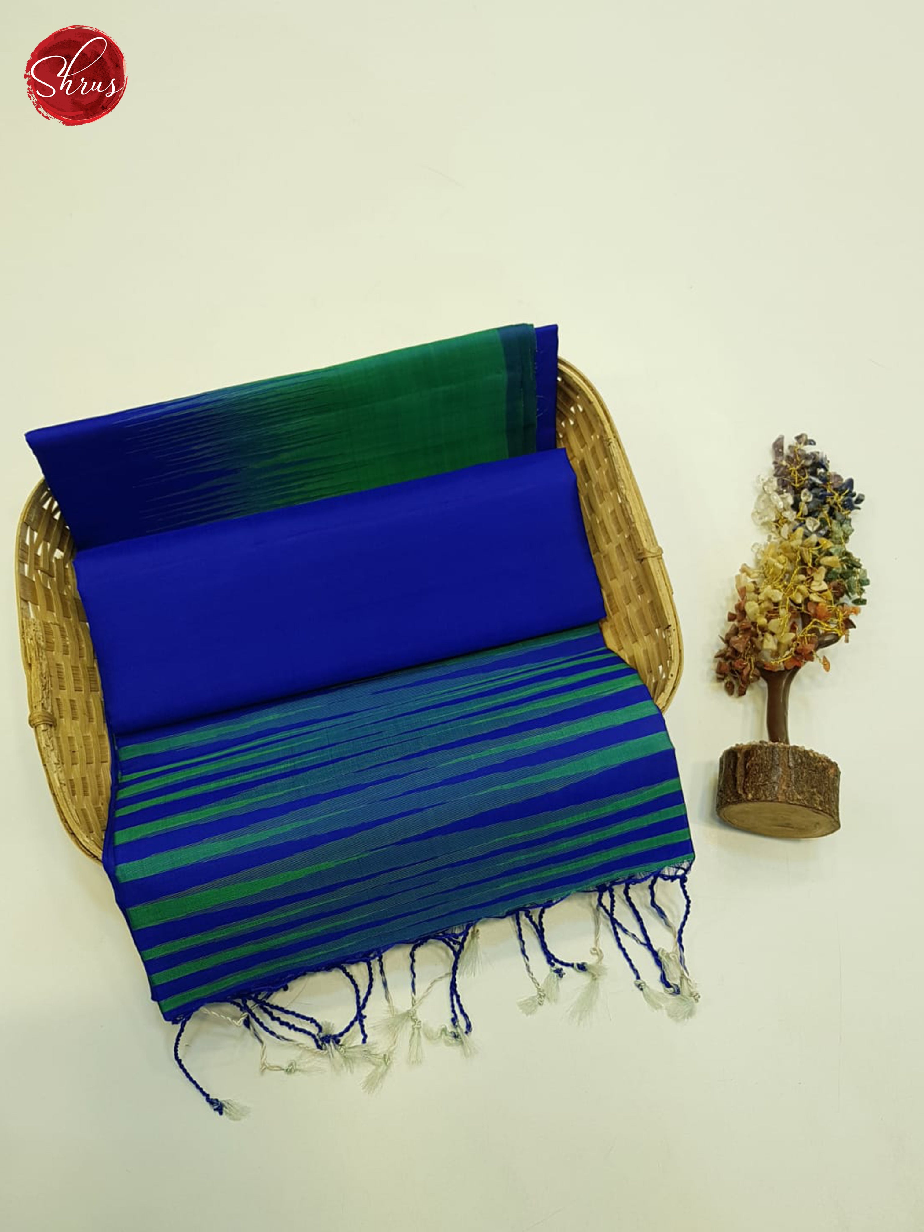 Blue And Green-soft silk saree - Shop on ShrusEternity.com