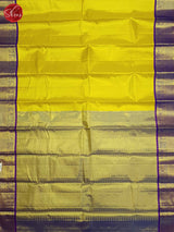 Golden Yellow And Purple- Kanchipuram Silk Saree - Shop on ShrusEternity.com