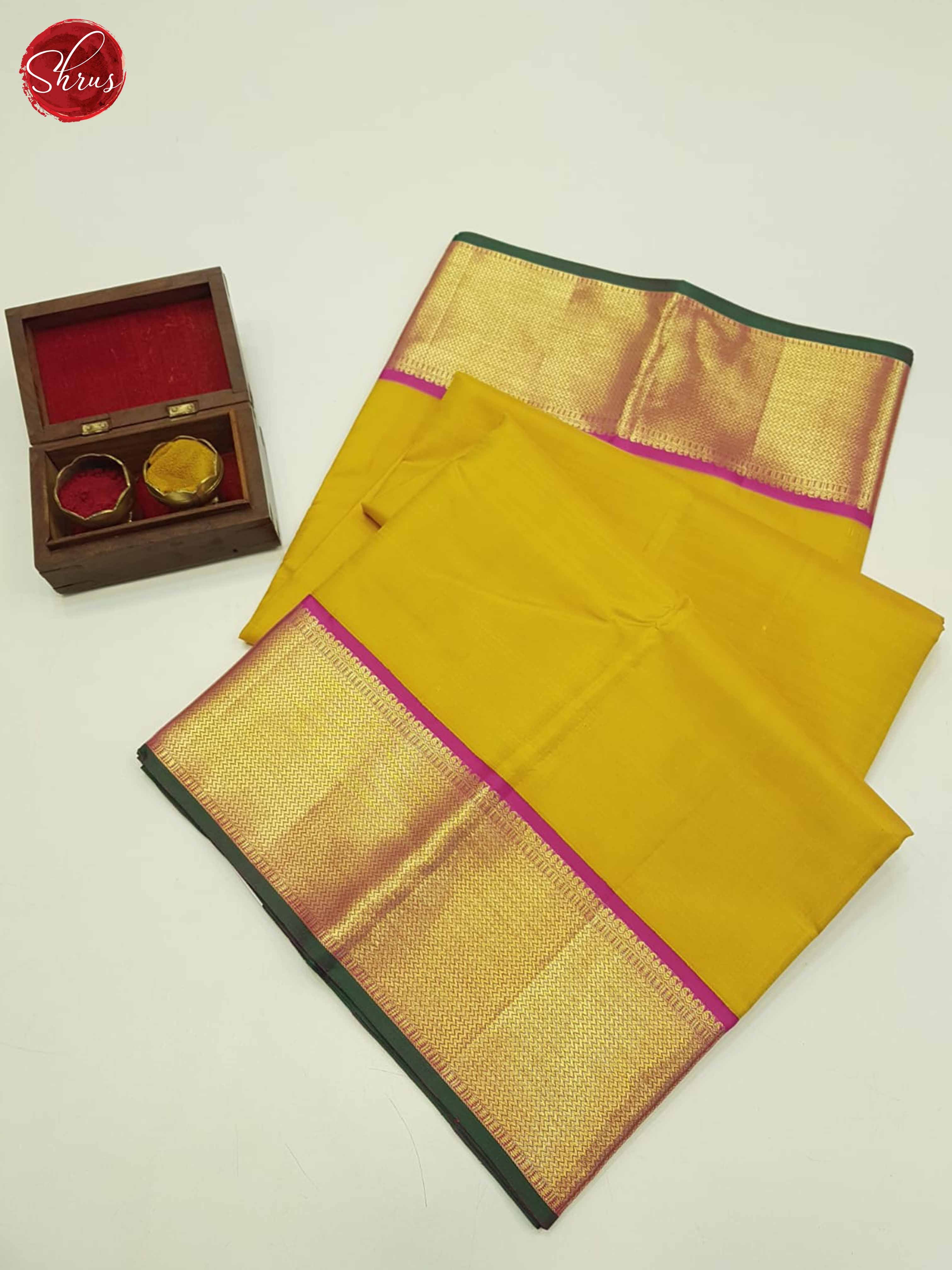 Yellow And Pink- Kanchipuram Silk Saree - Shop on ShrusEternity.com