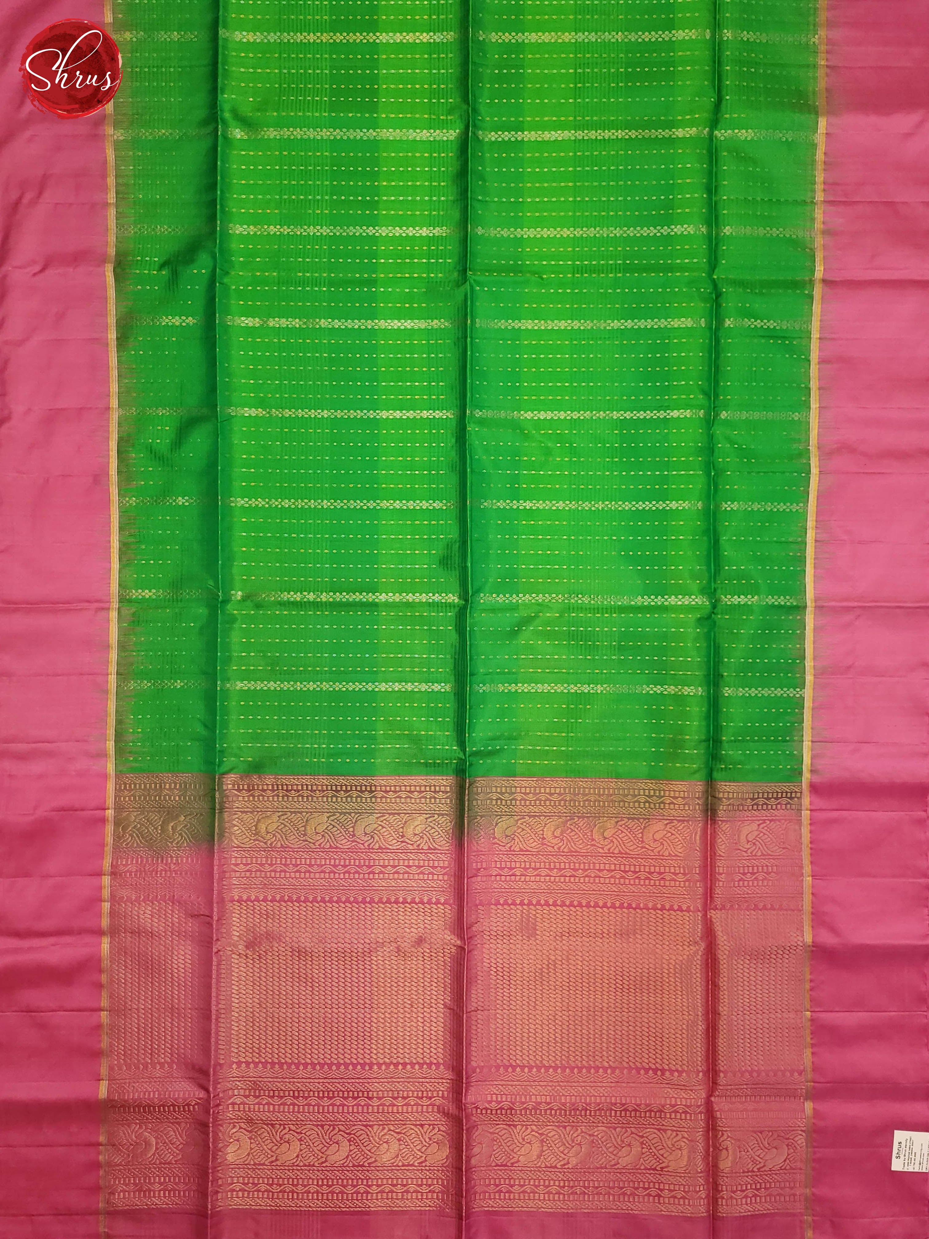 Green and pink-soft silk saree - Shop on ShrusEternity.com