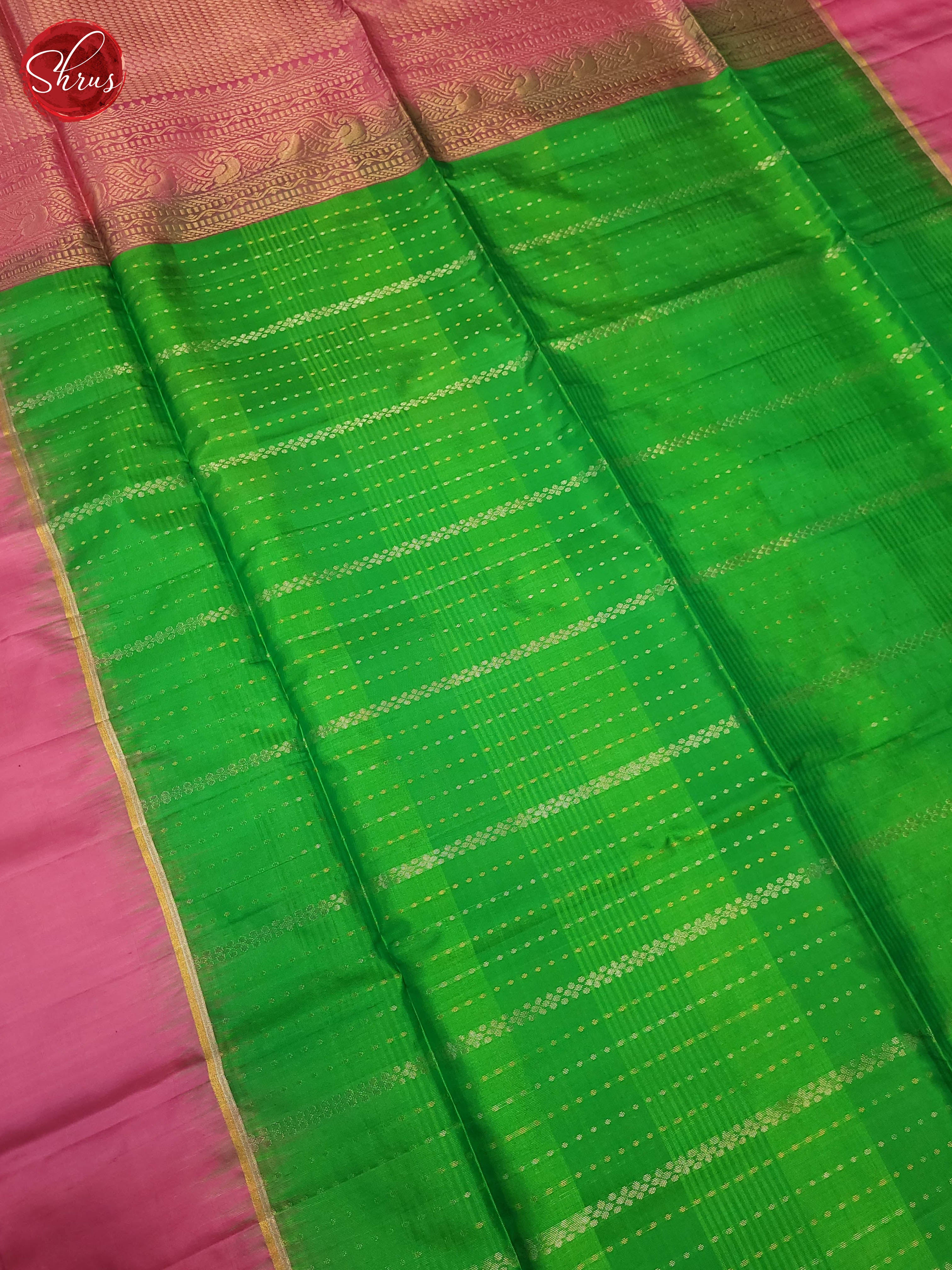 Green and pink-soft silk saree - Shop on ShrusEternity.com