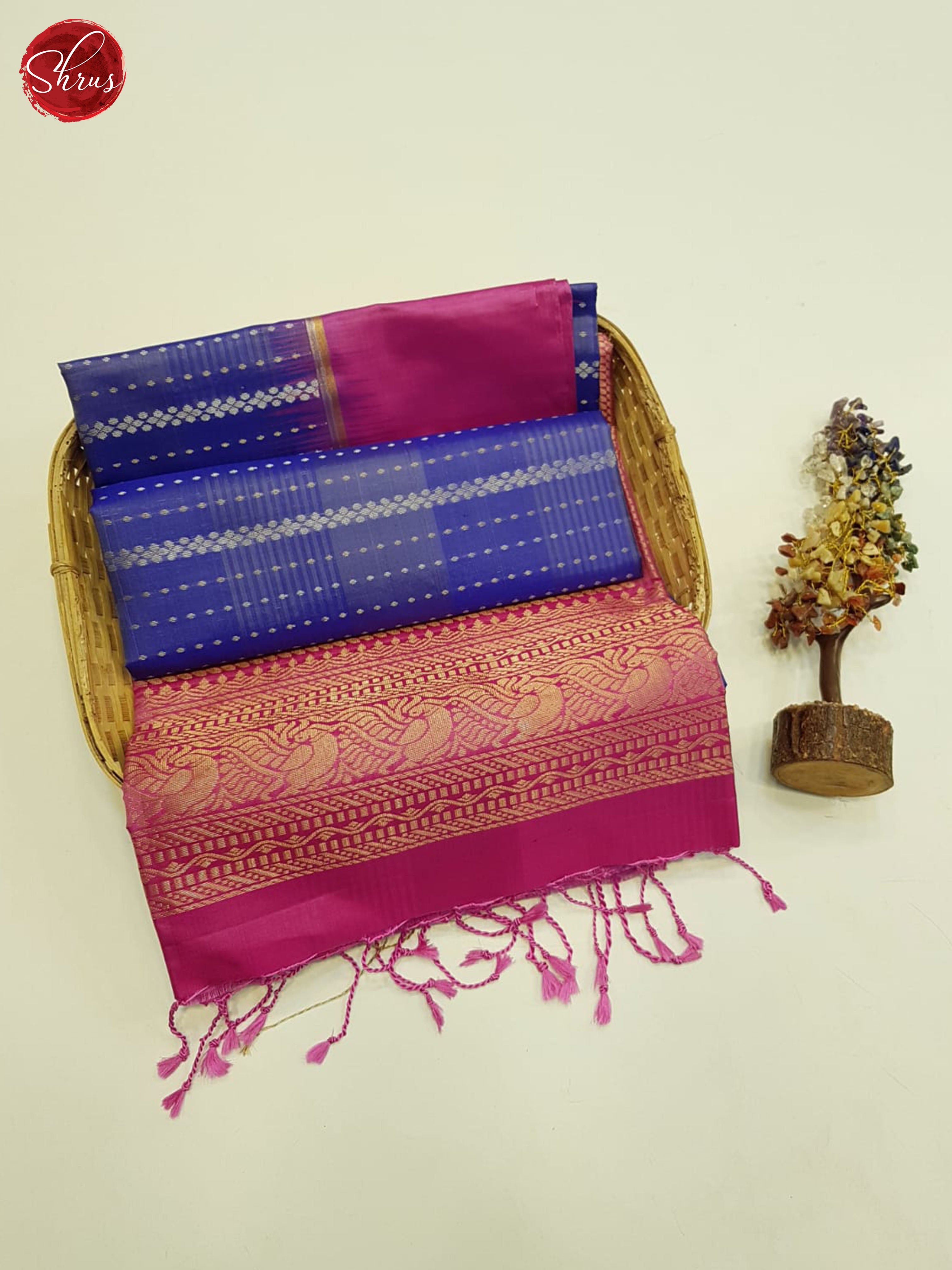 Blue And Pink- Soft Silk Saree - Shop on ShrusEternity.com