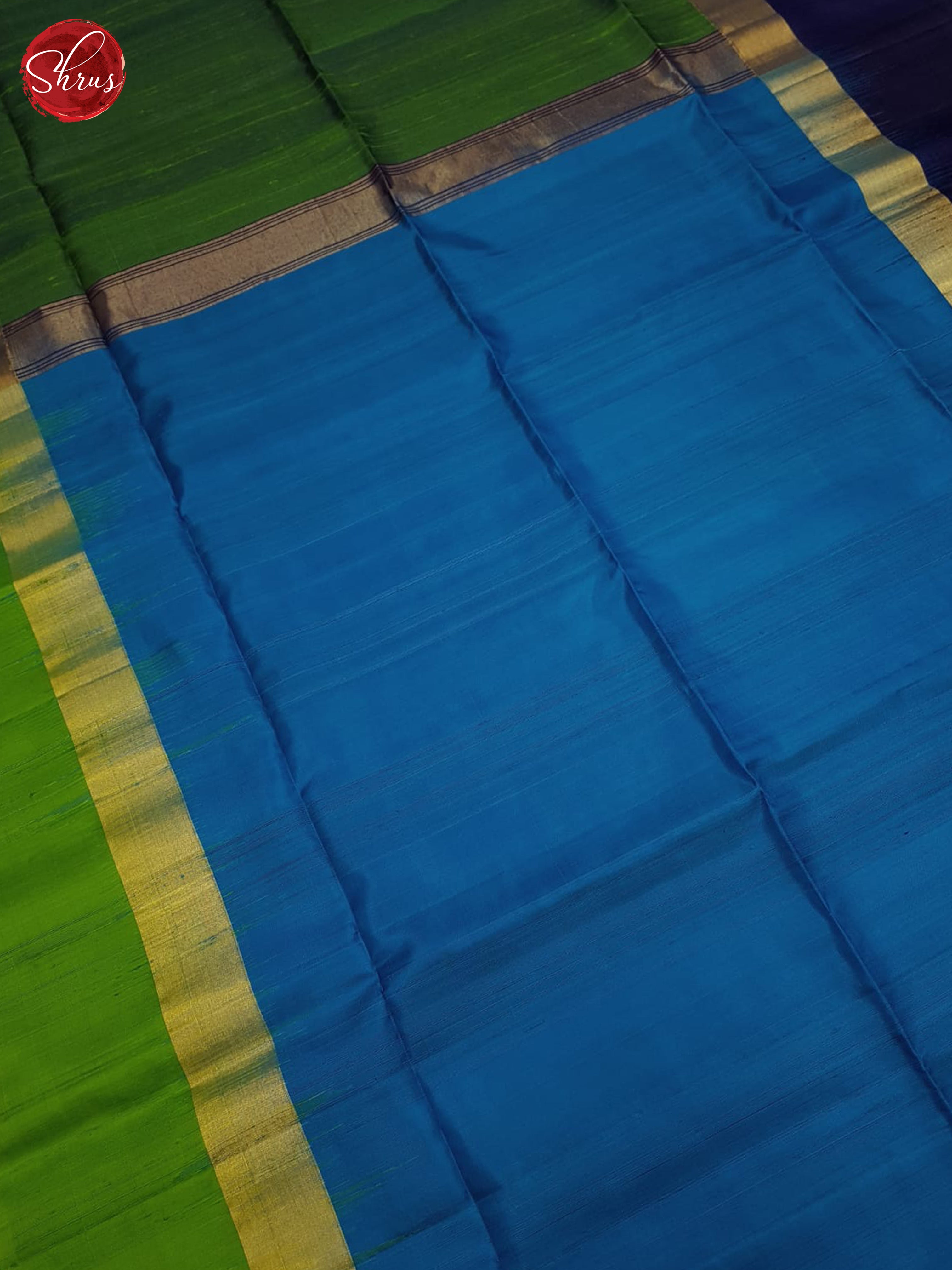 Blue & Green - Soft Silk Saree - Shop on ShrusEternity.com