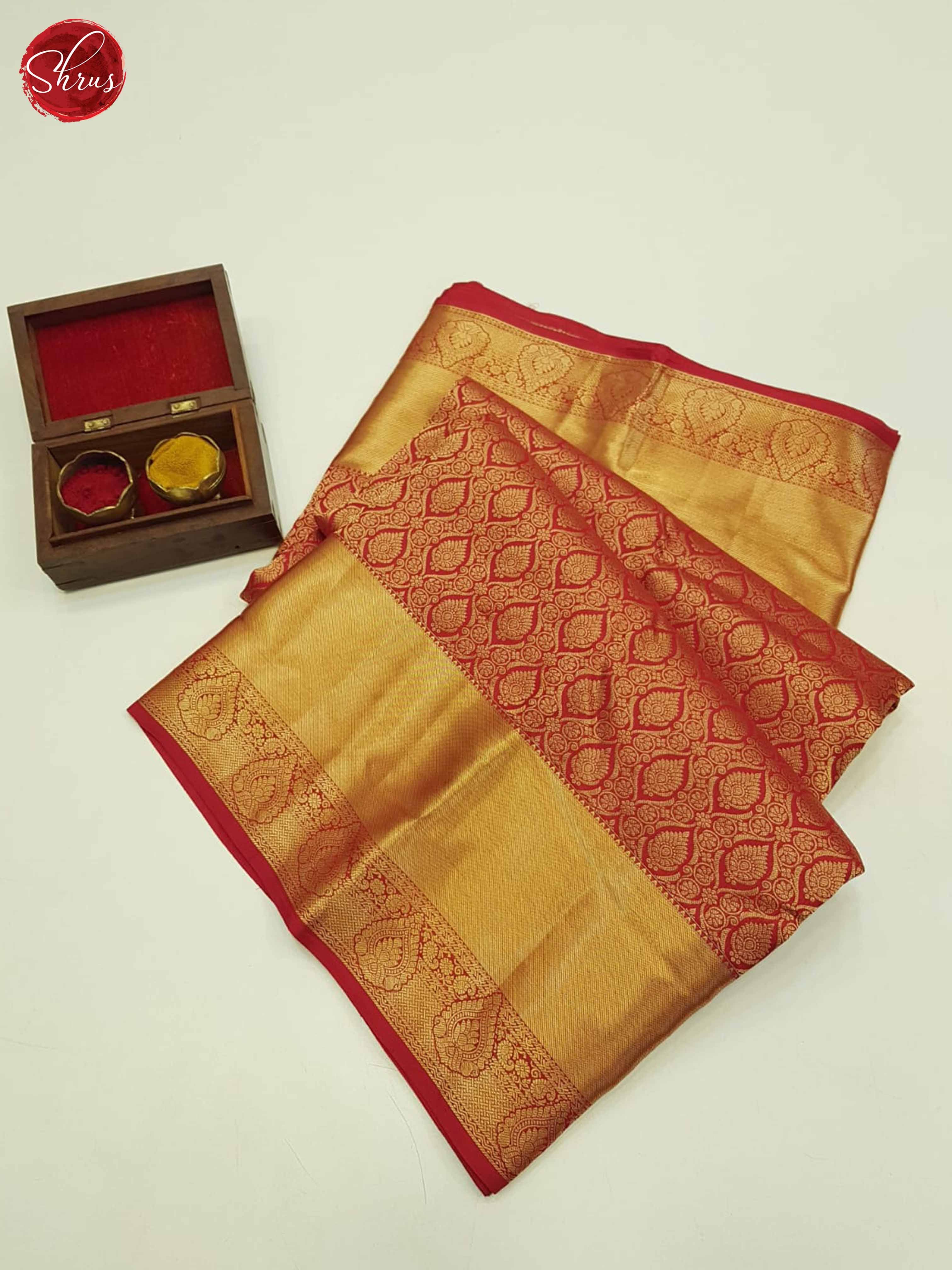 Red(Single Tone)- Kanchipuram Silk Saree - Shop on ShrusEternity.com