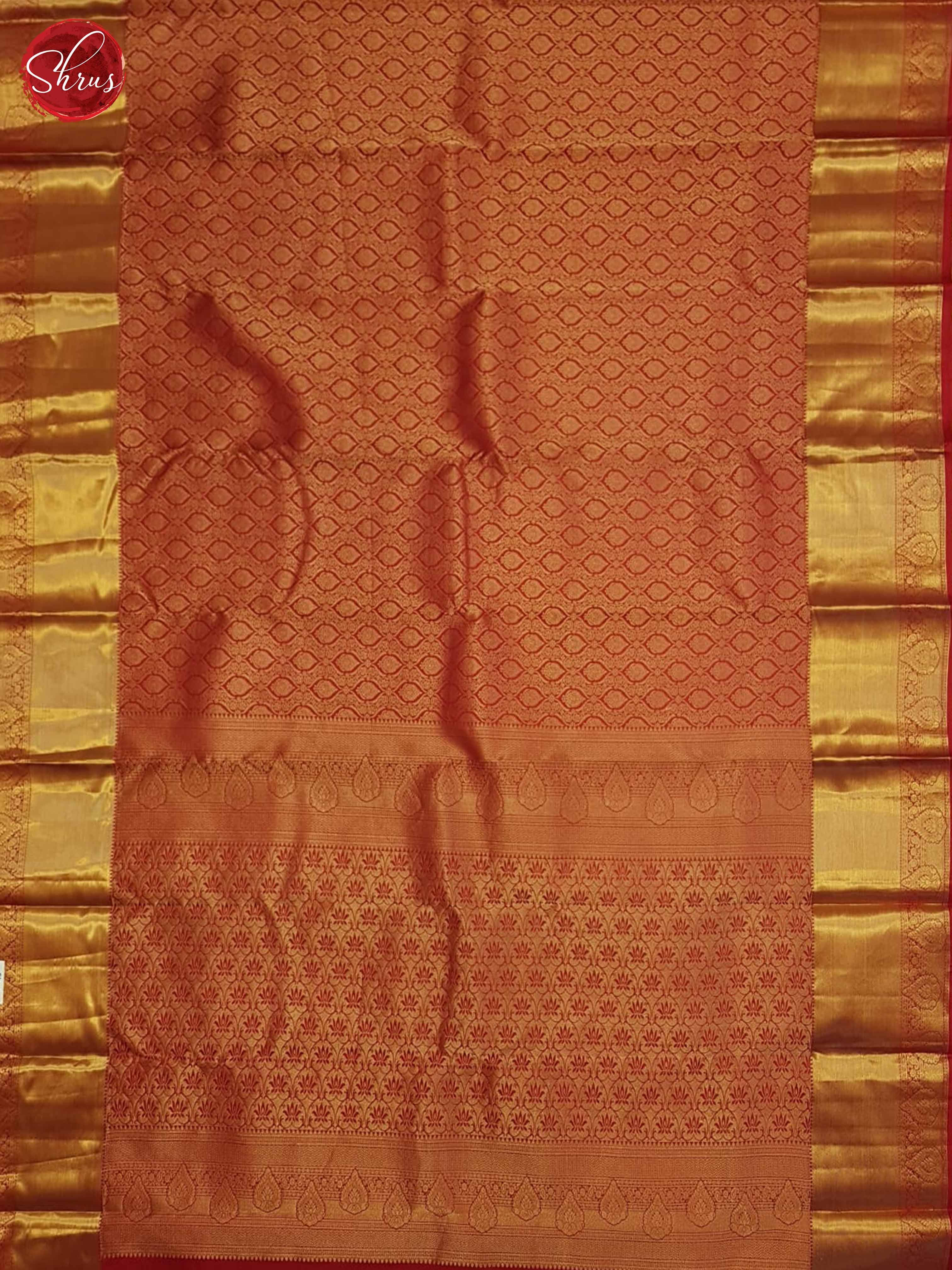 Red(Single Tone)- Kanchipuram Silk Saree - Shop on ShrusEternity.com