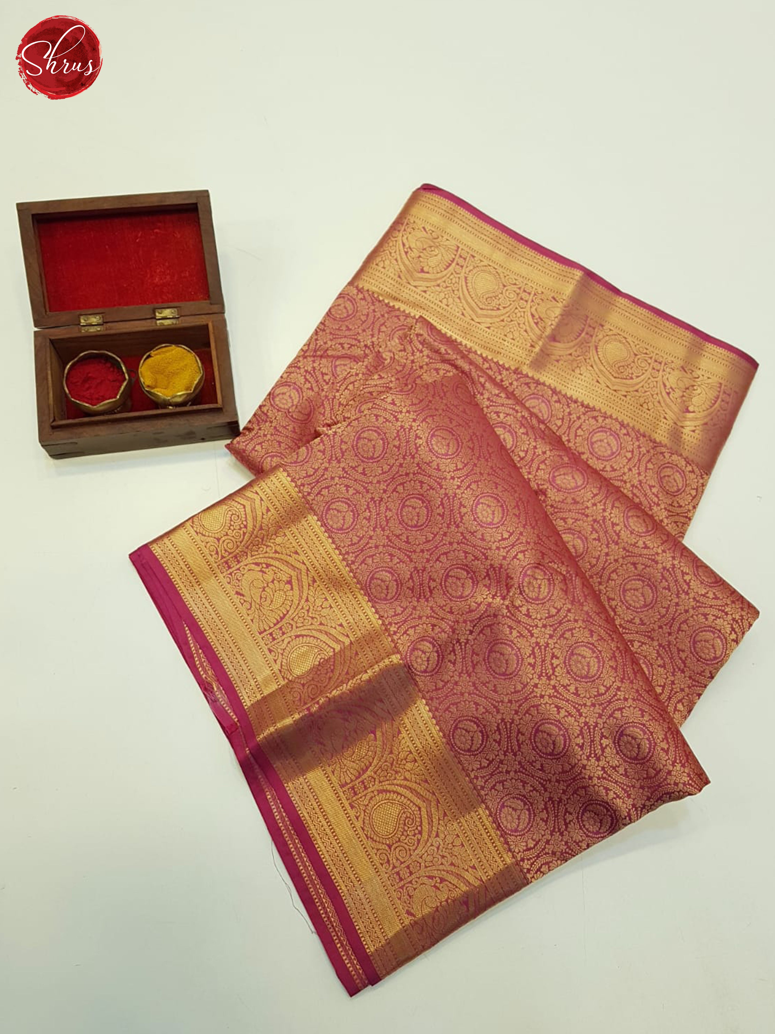 Pink(Single Tone) - Kanchipuram silk - Shop on ShrusEternity.com