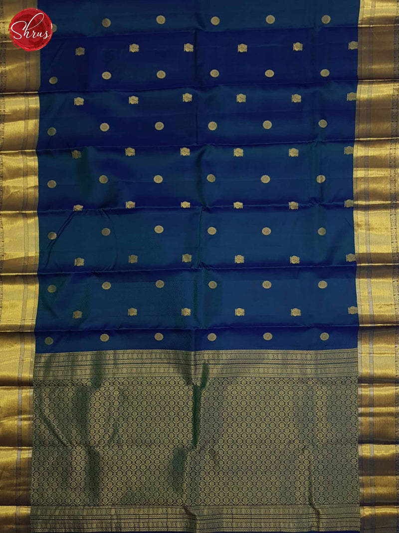 Blue(SIngle Tone)- Kanchipuram Silk Saree - Shop on ShrusEternity.com