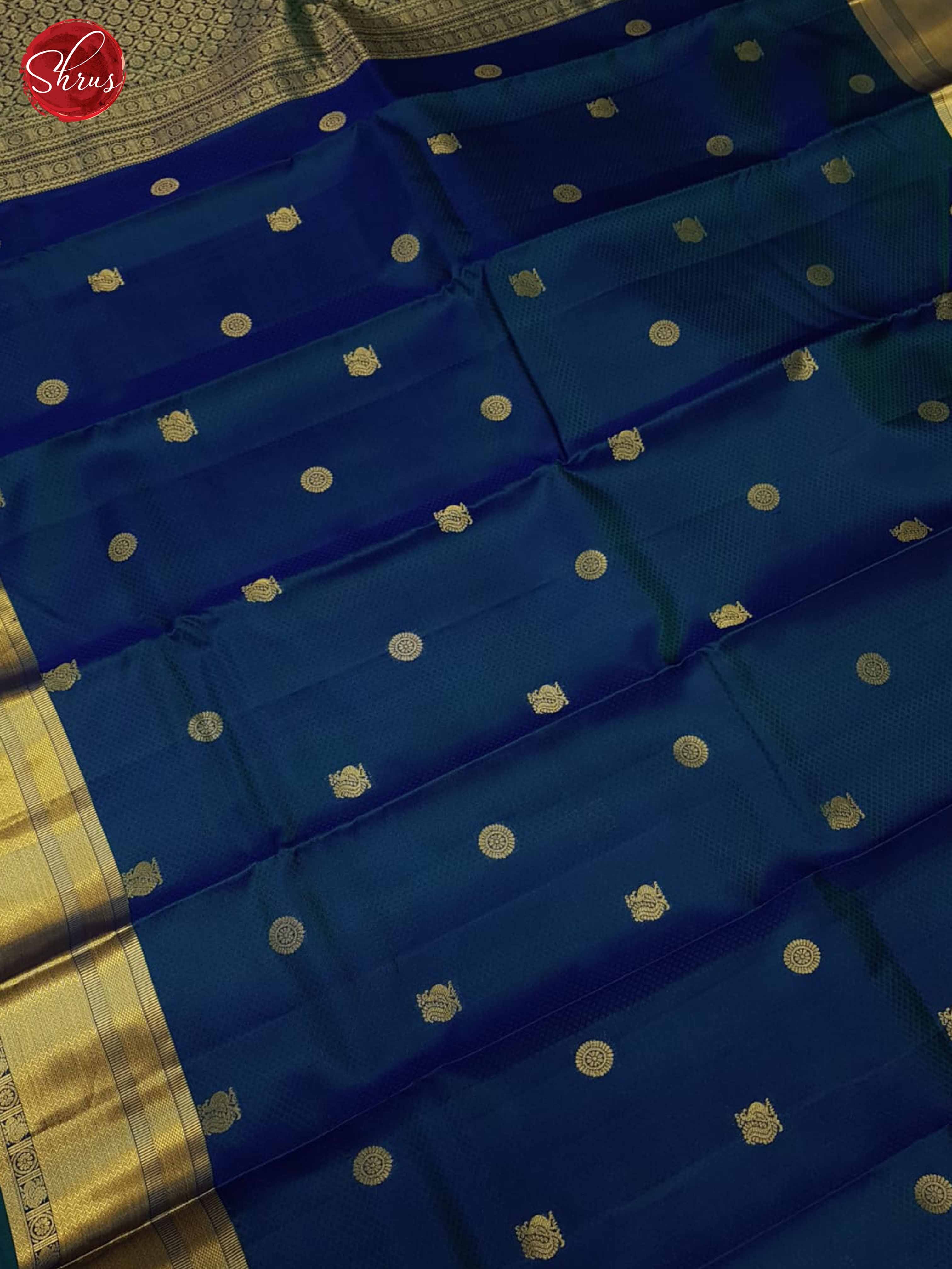 Blue(SIngle Tone)- Kanchipuram Silk Saree - Shop on ShrusEternity.com