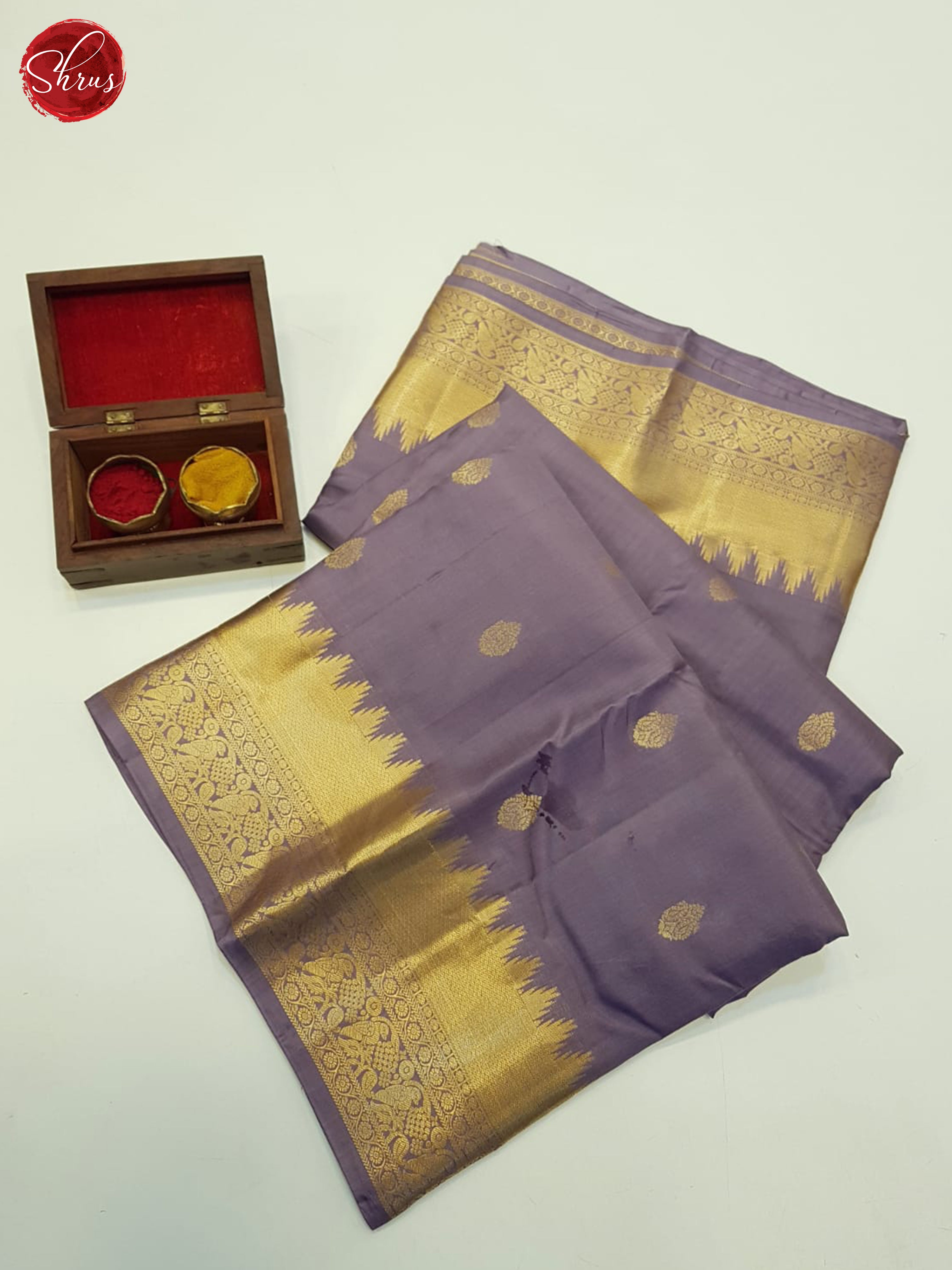 Dusty Lavender(Single Tone)- Kanchipuram silk - Shop on ShrusEternity.com