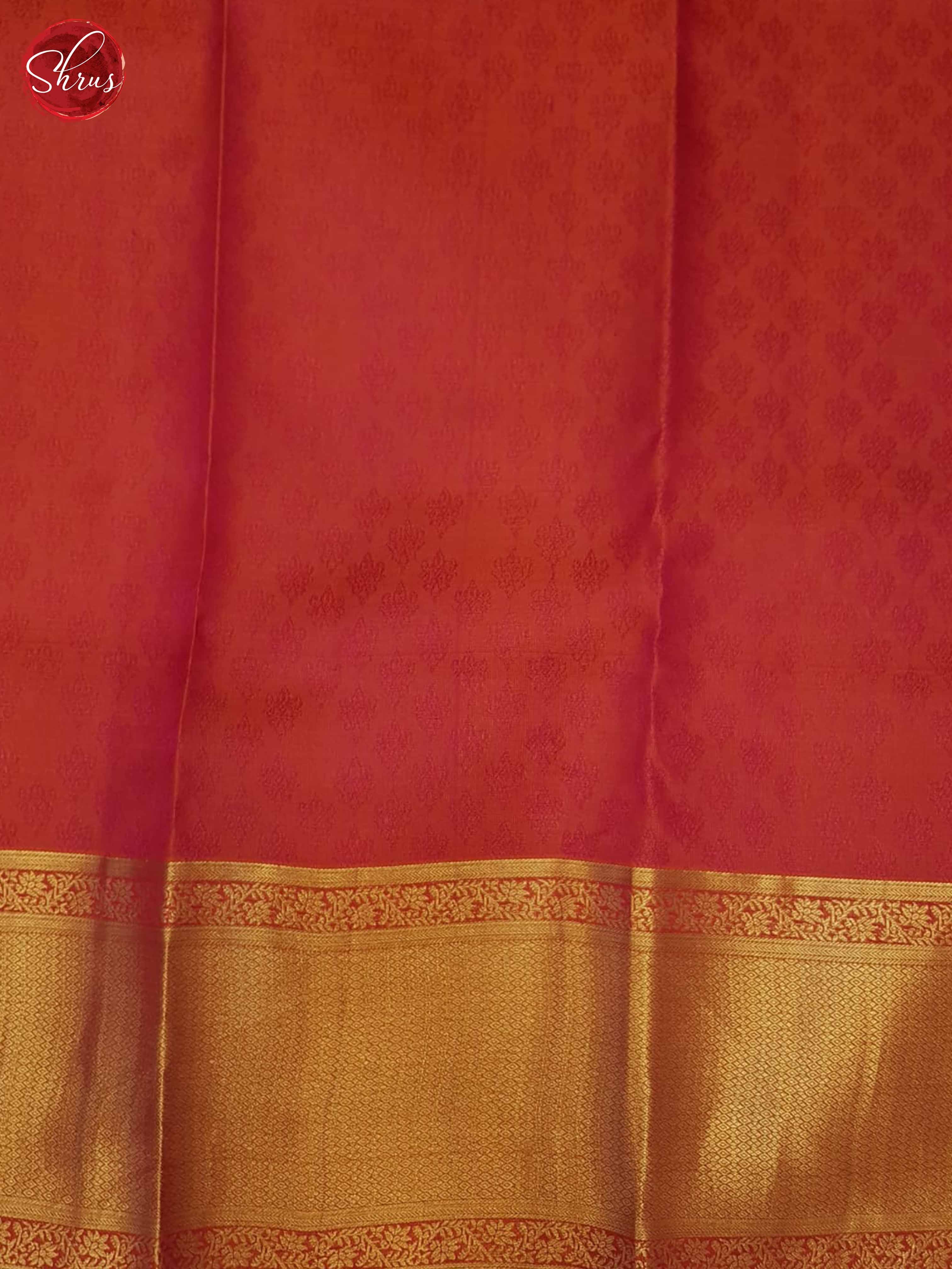 Orangish Pink(Single Tone)- Kanchipuram Silk Saree - Shop on ShrusEternity.com