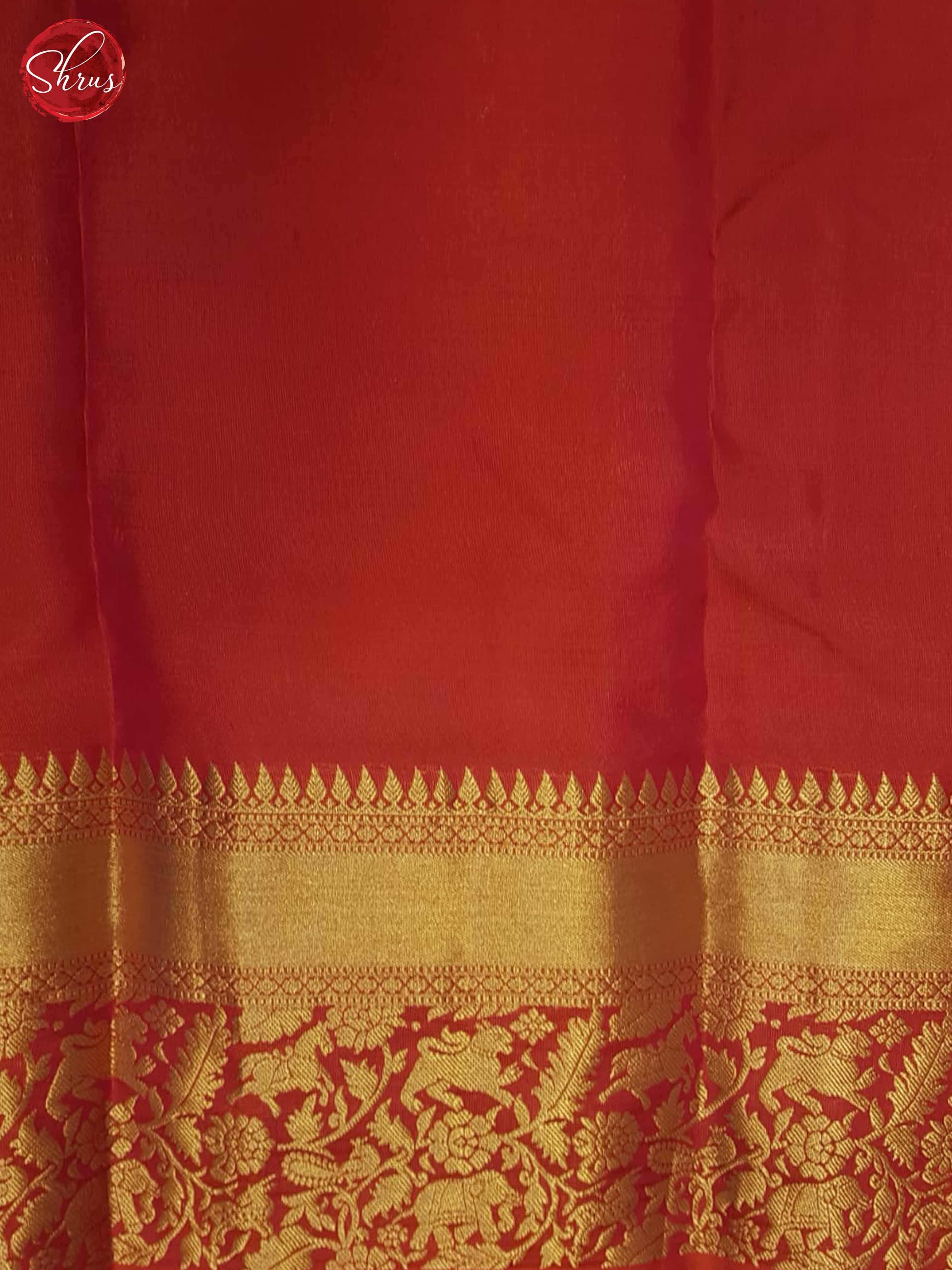 Orangish Red(SIngle Tone)- Kanchipuram Silk Saree - Shop on ShrusEternity.com