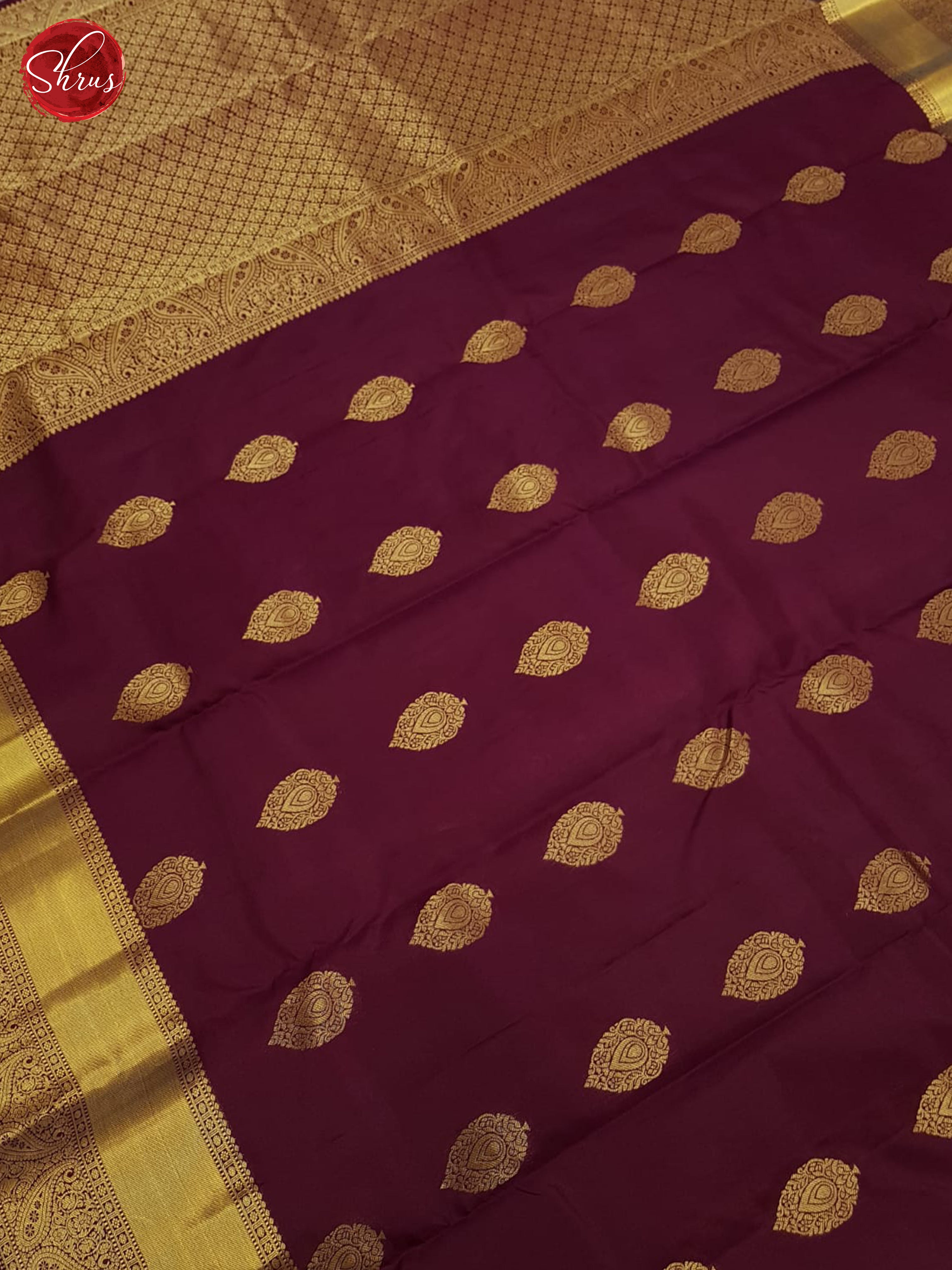 Maroon(Single Tone)- Kanchipuram silk - Shop on ShrusEternity.com