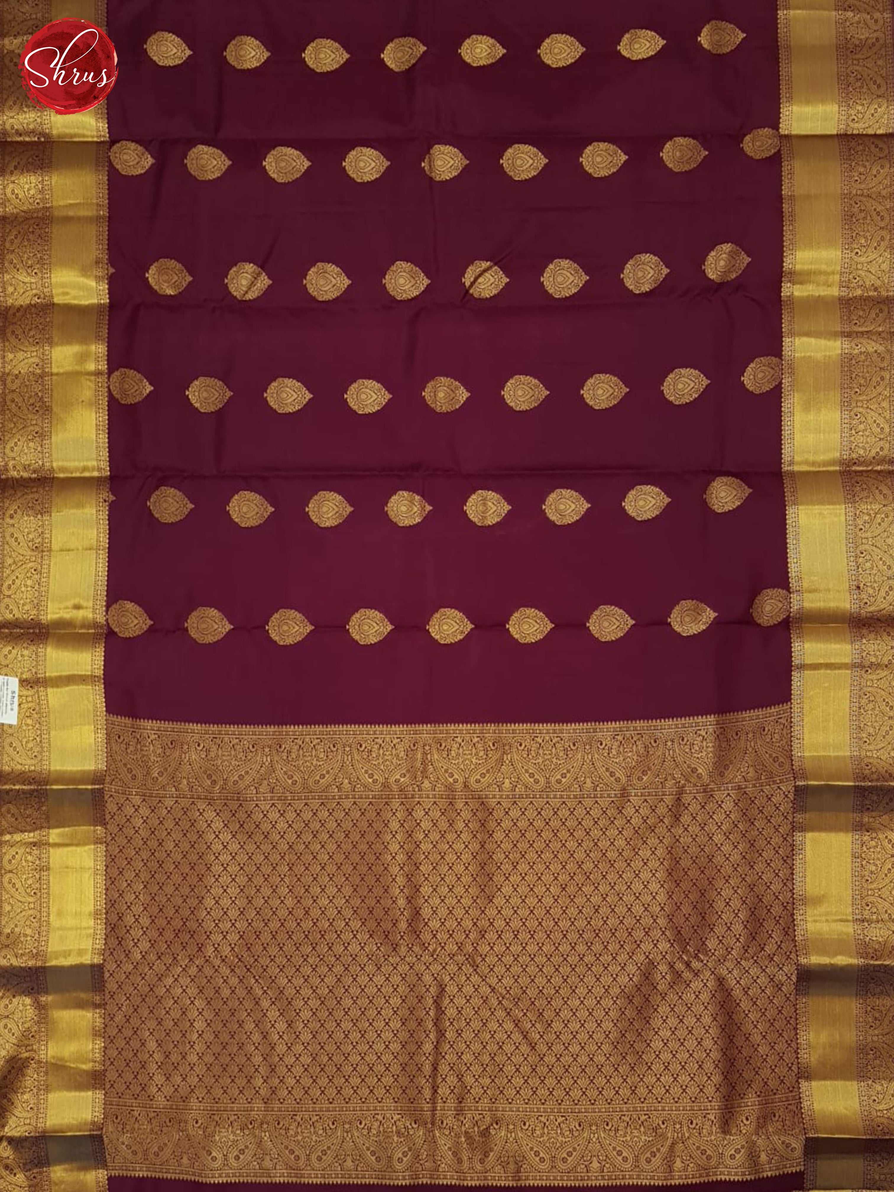 Maroon(Single Tone)- Kanchipuram silk - Shop on ShrusEternity.com