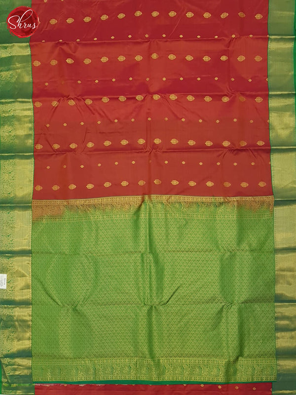 Orange & Green - Kanchipuram silk - Shop on ShrusEternity.com
