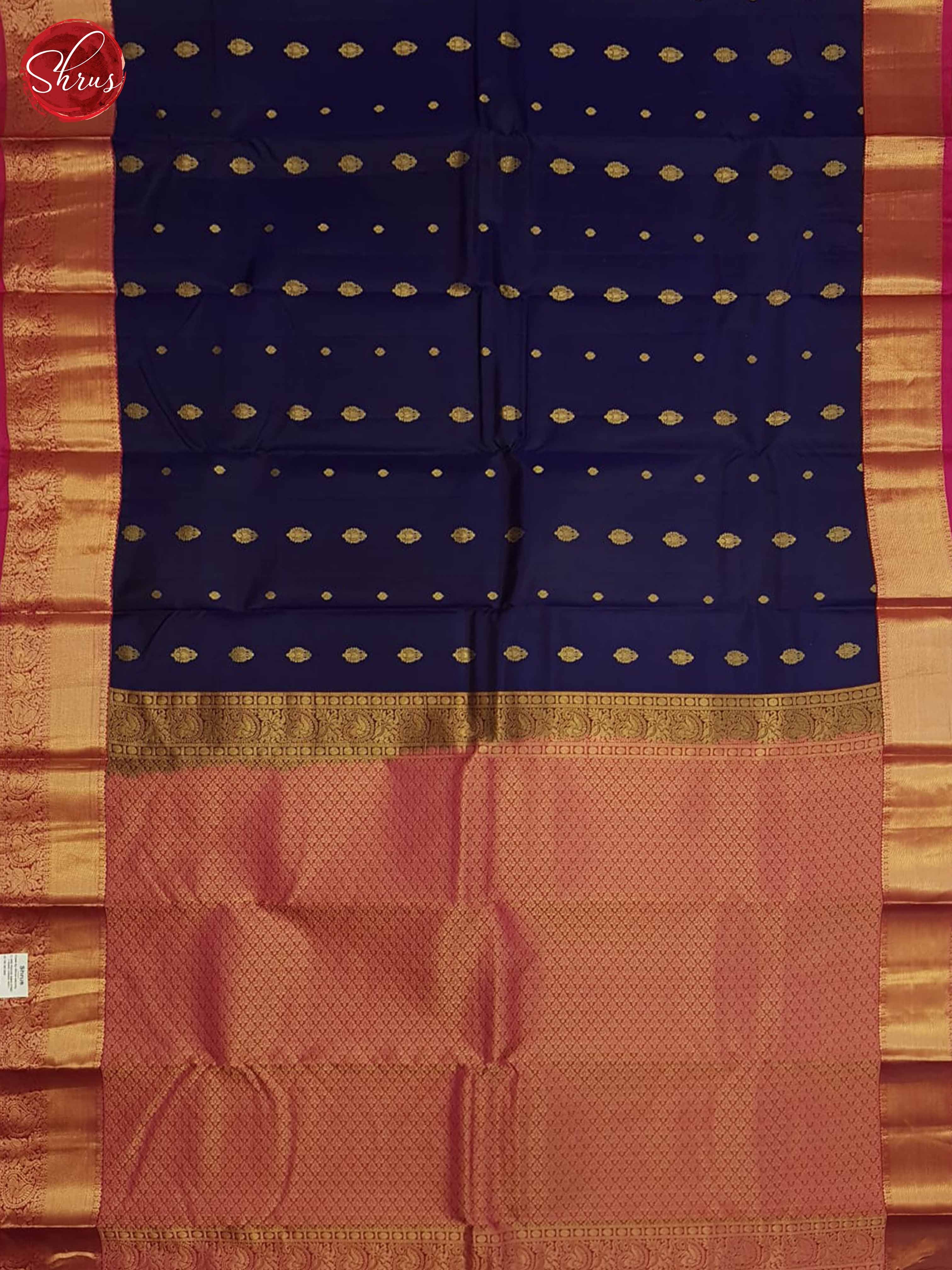 Blue And  Pink - Kanchipuram Silk Saree - Shop on ShrusEternity.com