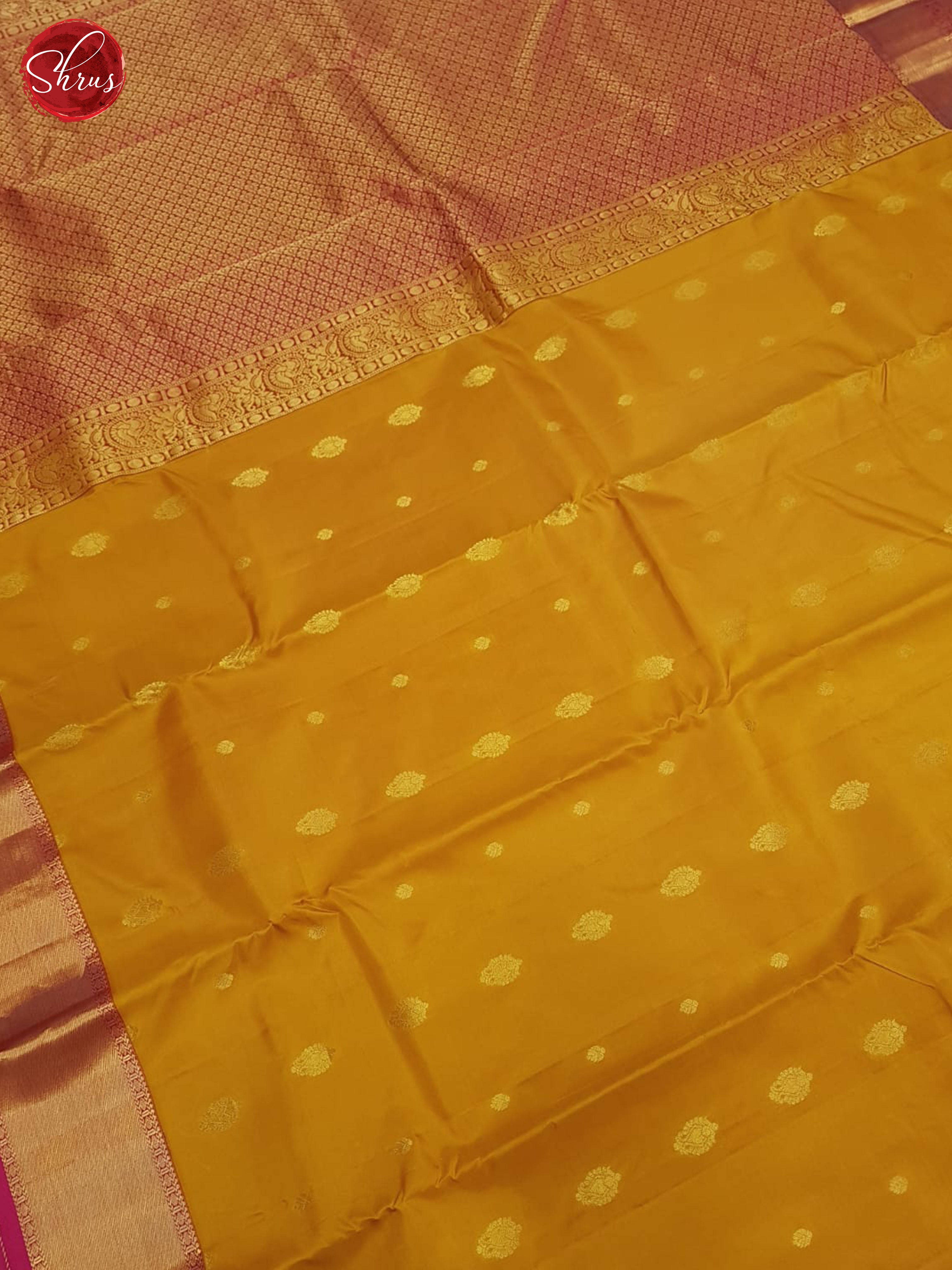 Mustard & Pink- Kanchipuram silk - Shop on ShrusEternity.com