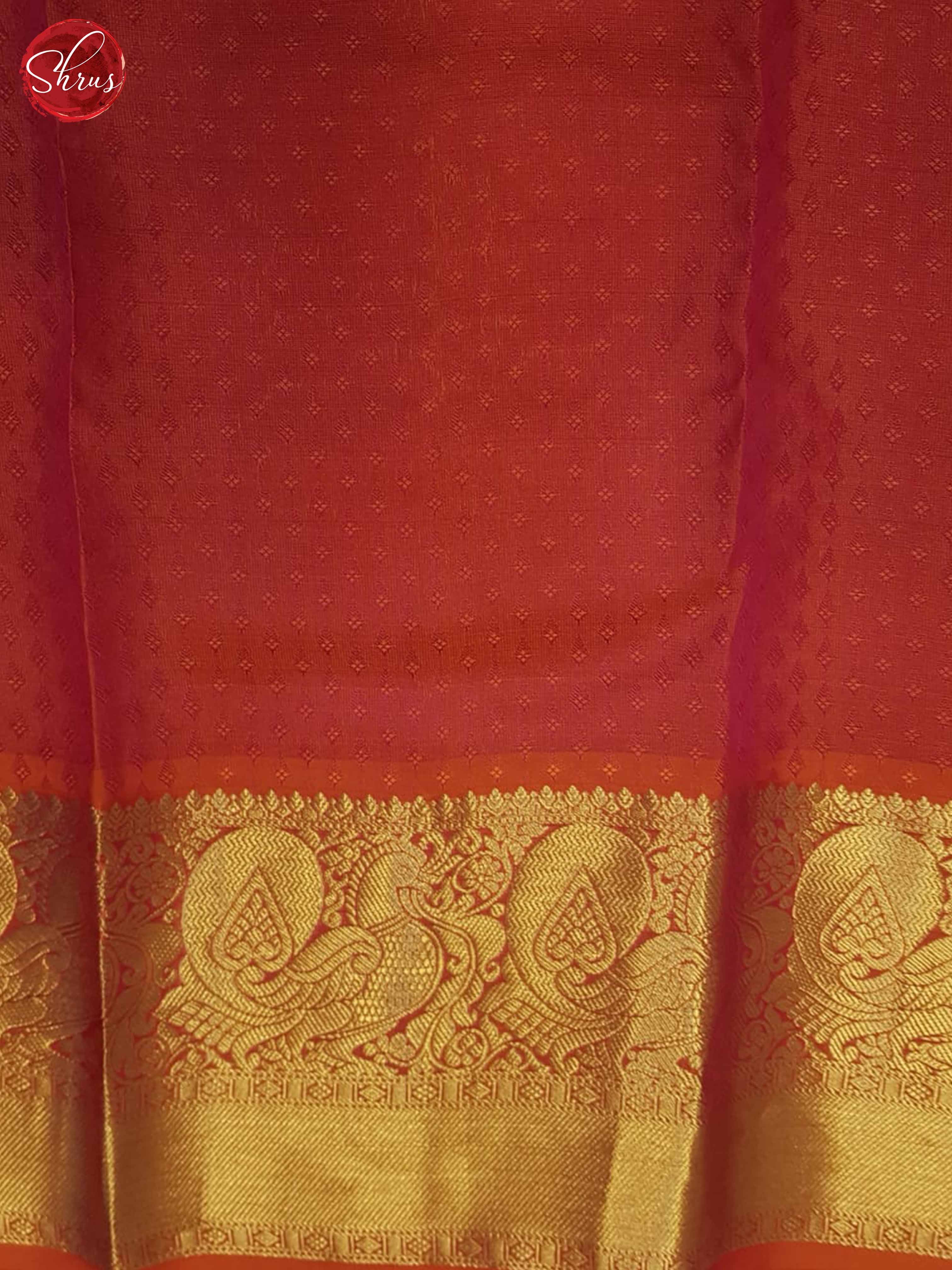 Green And Orange - Kanchipuram Silk Saree - Shop on ShrusEternity.com