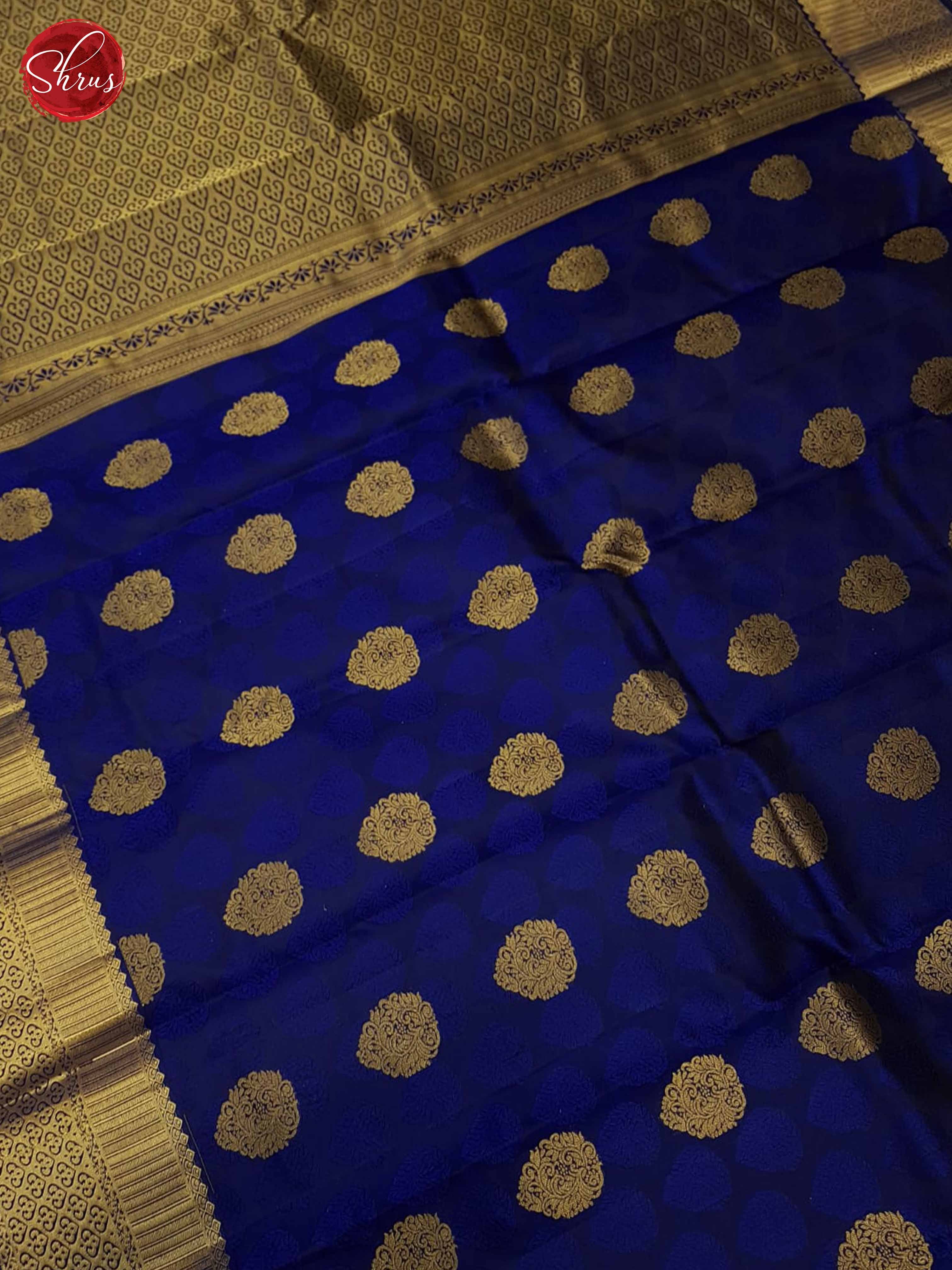 Blue(Single Tone)- Kanchipuram Silk Saree - Shop on ShrusEternity.com