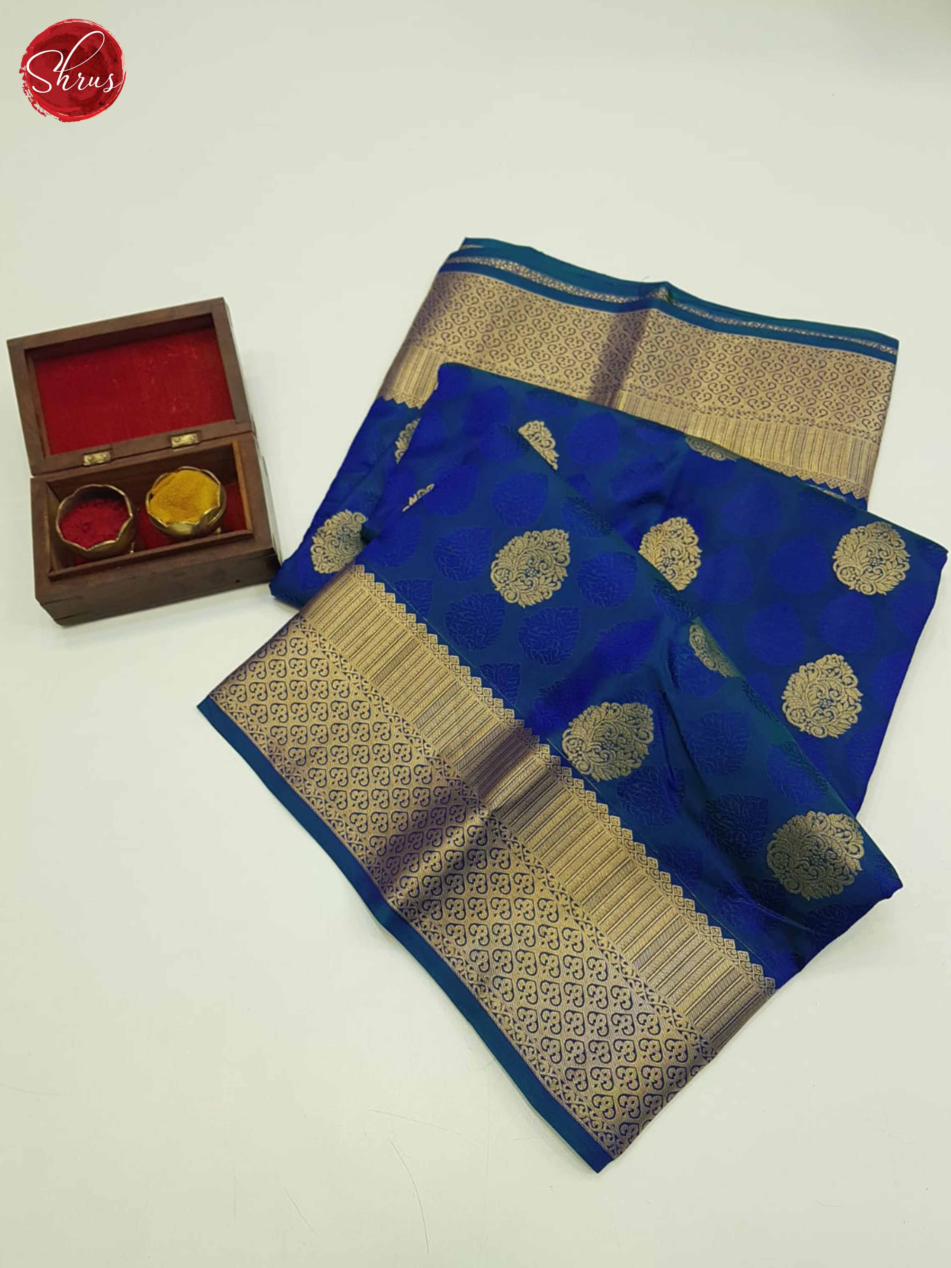 Blue(Single Tone)- Kanchipuram Silk Saree - Shop on ShrusEternity.com