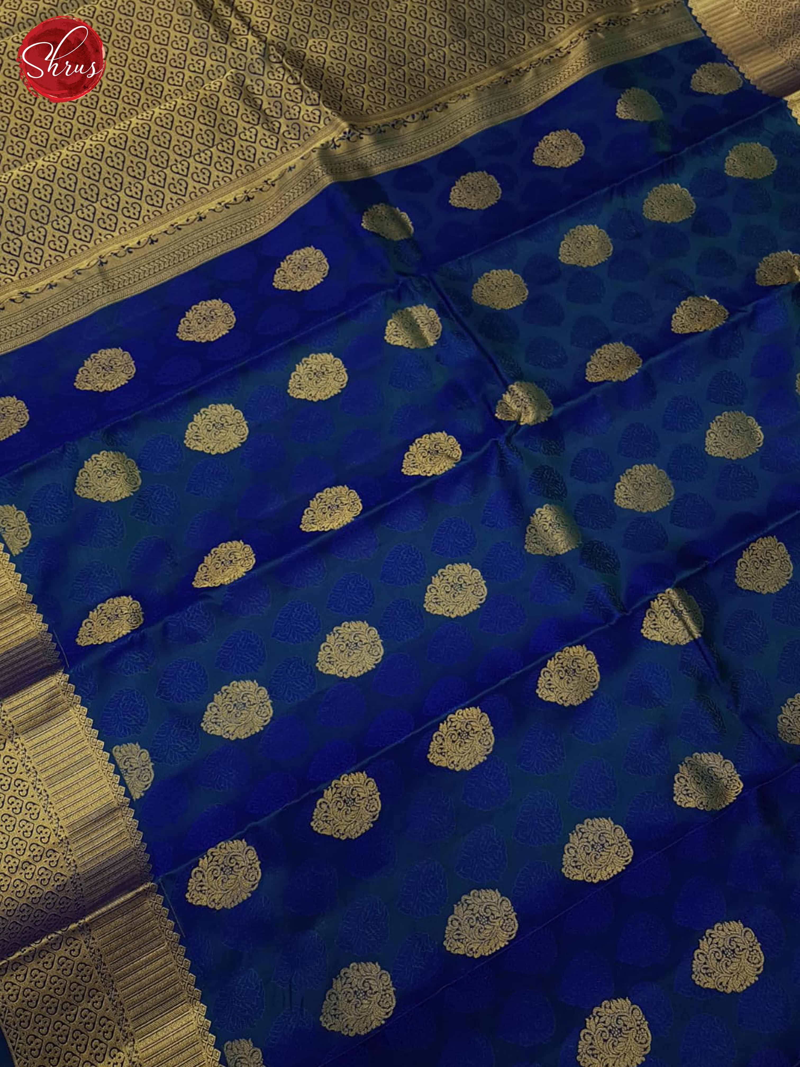 Blue(Single Tone)- Kanchipuram Silk Saree - Shop on ShrusEternity.com