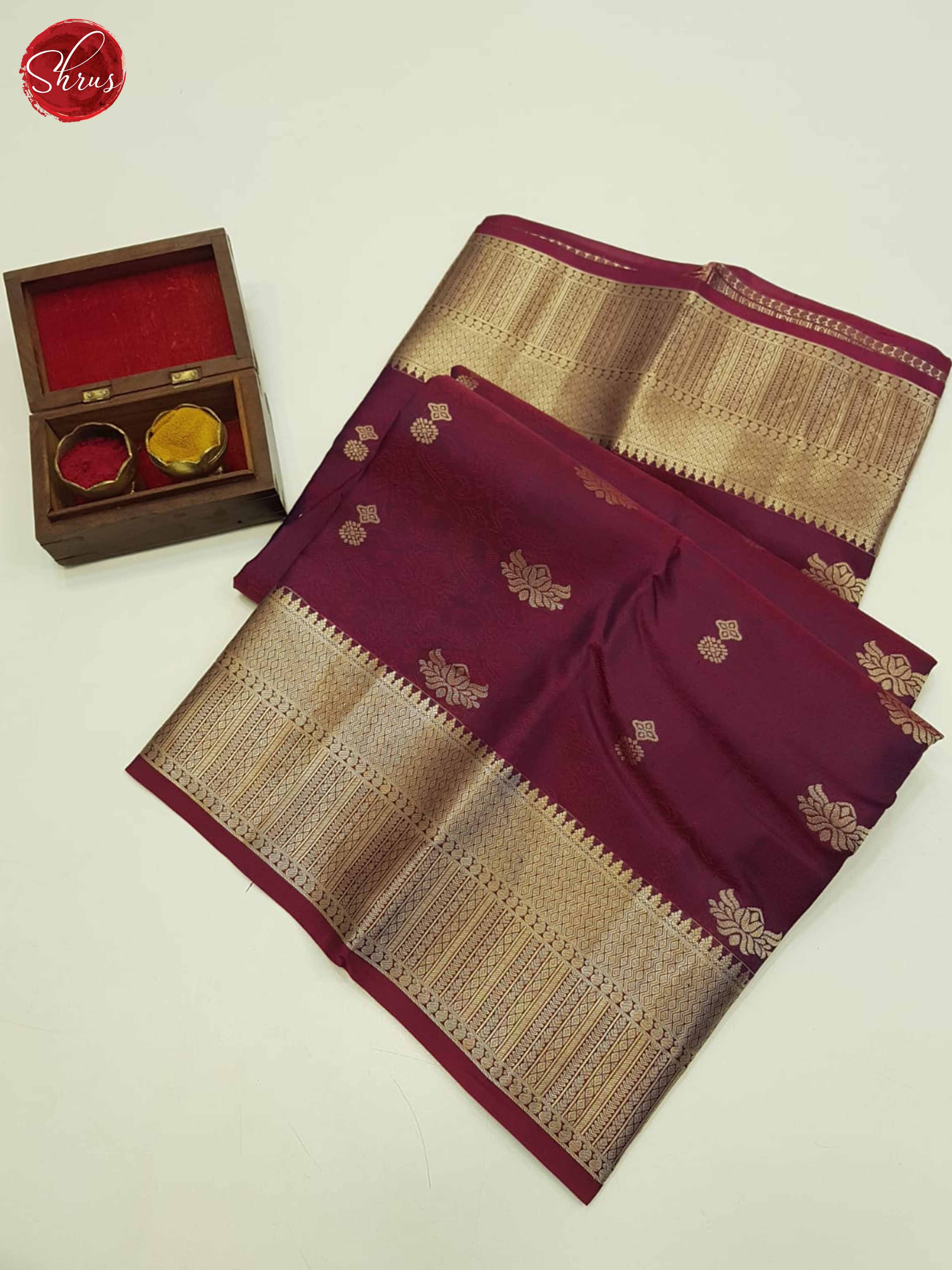 Maroon(SIngle Tone)- Kanchipuram Silk Saree - Shop on ShrusEternity.com